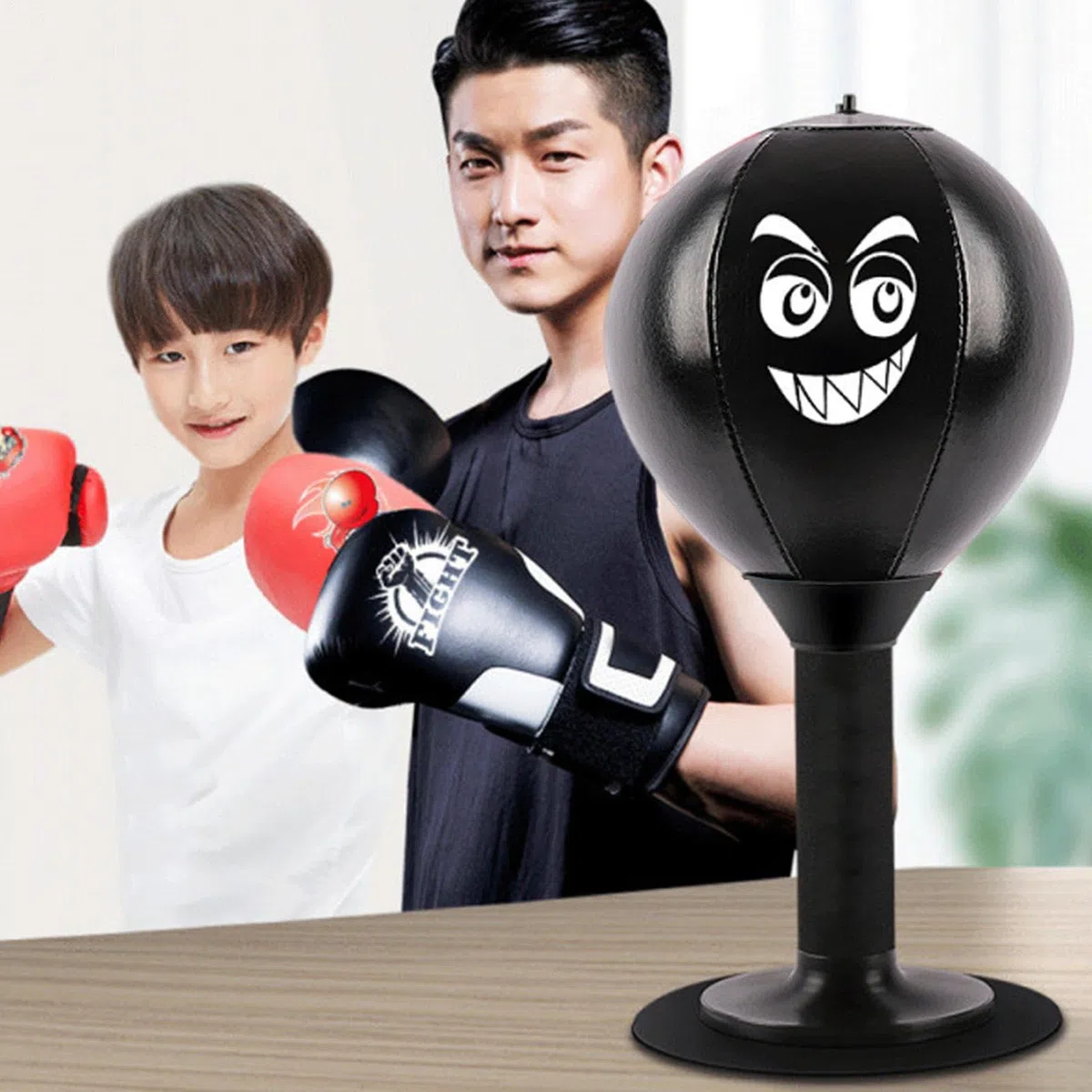 Sac De Boxe Anti-Stress – Sac De Boxe De Bureau avec Ventouse | Sac De Boxe De Bureau Robuste avec Expression | Punching Ball De Bureau, Jouet Anti-Stress pour Adultes, Bureau, École