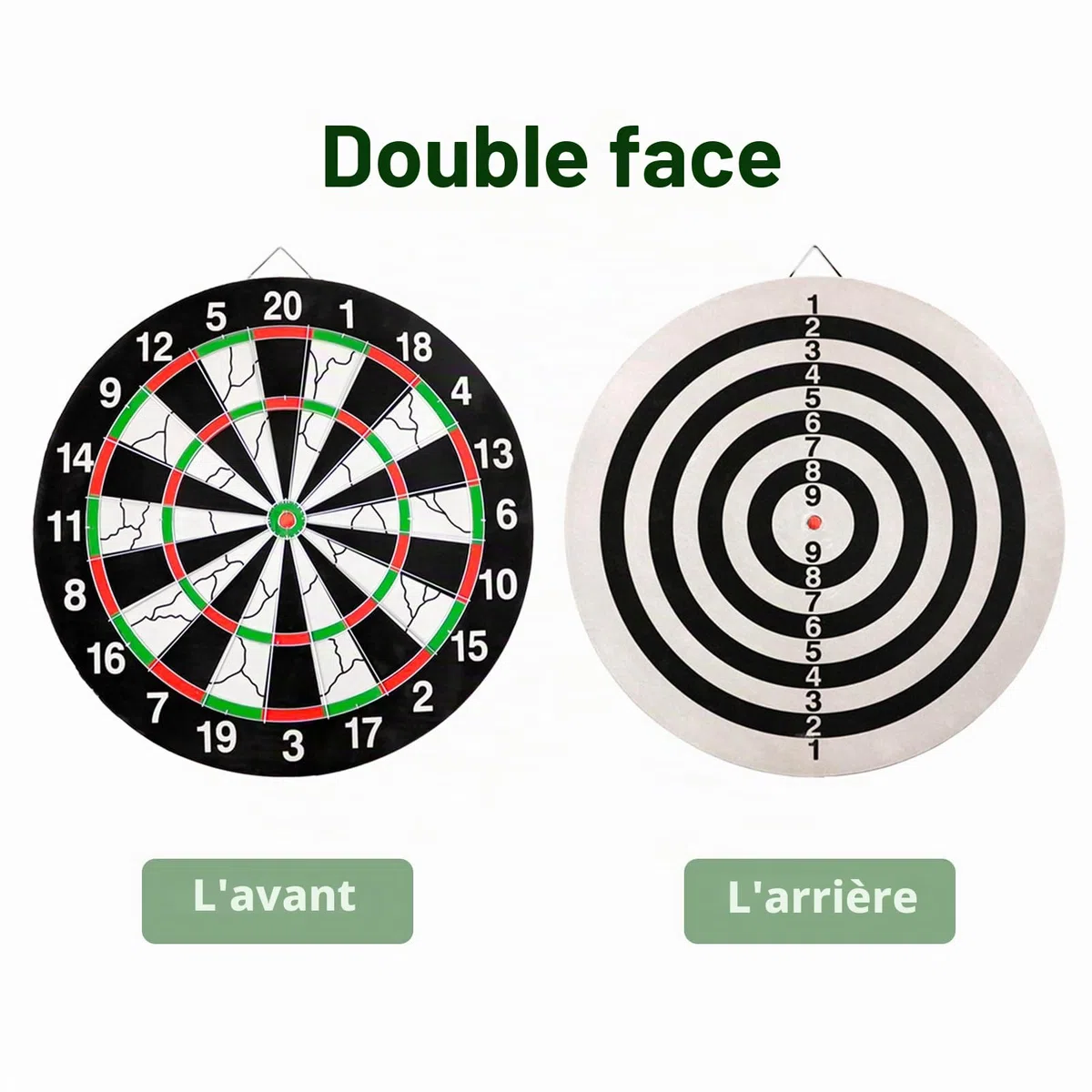 Cible de fléchettes avec jeu de fléchettes