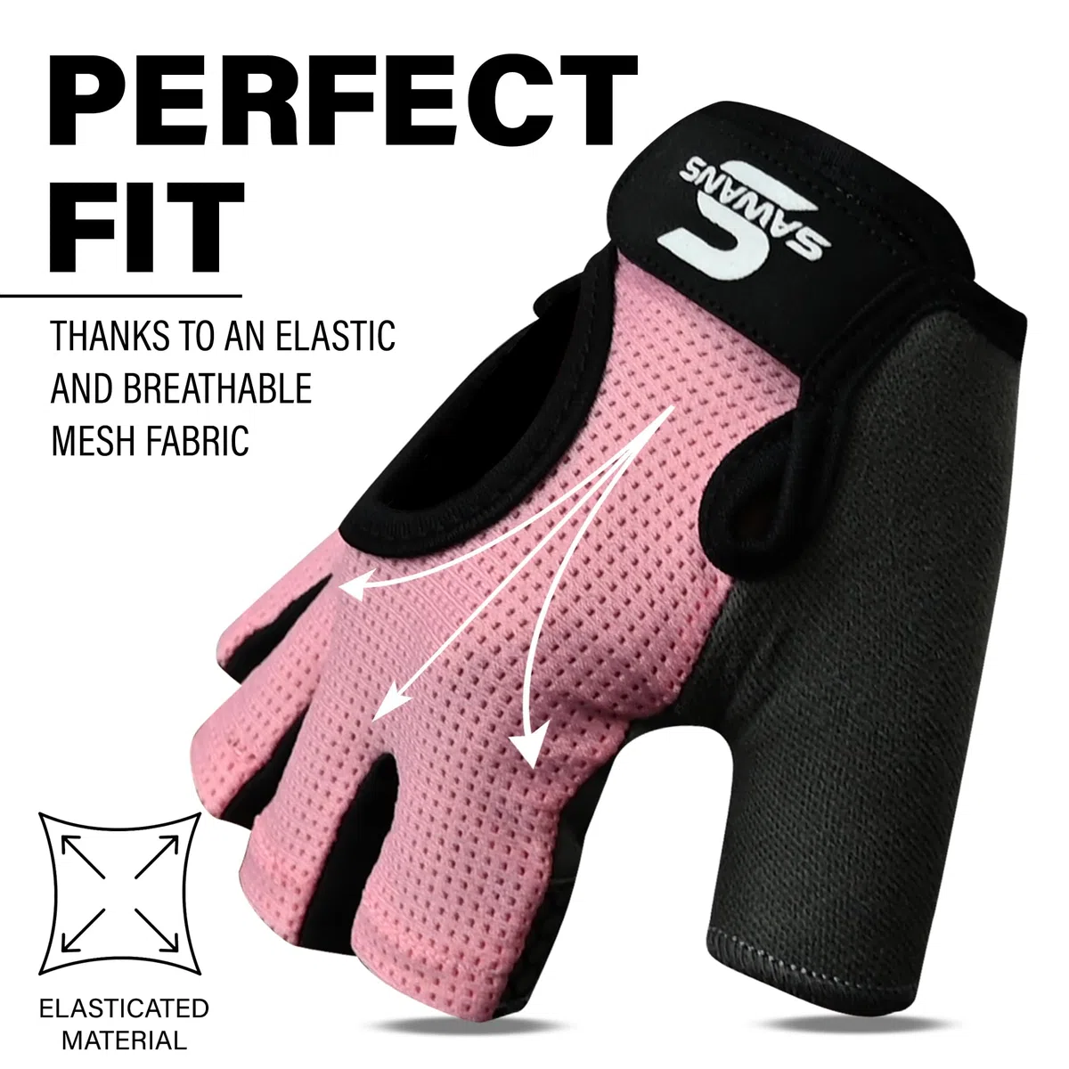 SAWANS Gants d'haltérophilie pour homme et femme - Gants d'entraînement de fitness pour femme - Respirants et antidérapants - En silicone rembourré - Protection de la paume - Pour exercice,