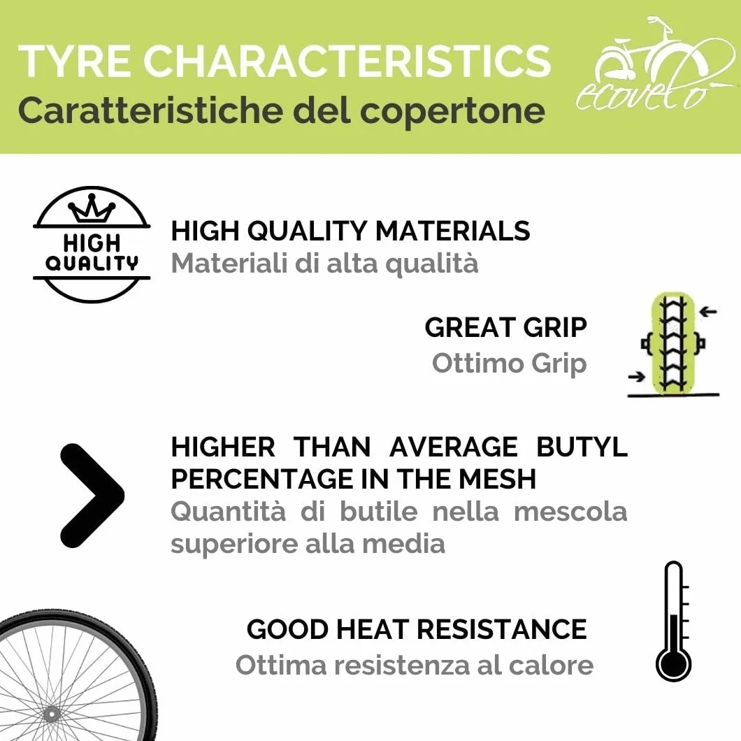 2 pneus 20 x 1,75 (47-406) + Chambres pneumatiques routières Noires grâce à vélo de Ville pour Enfant