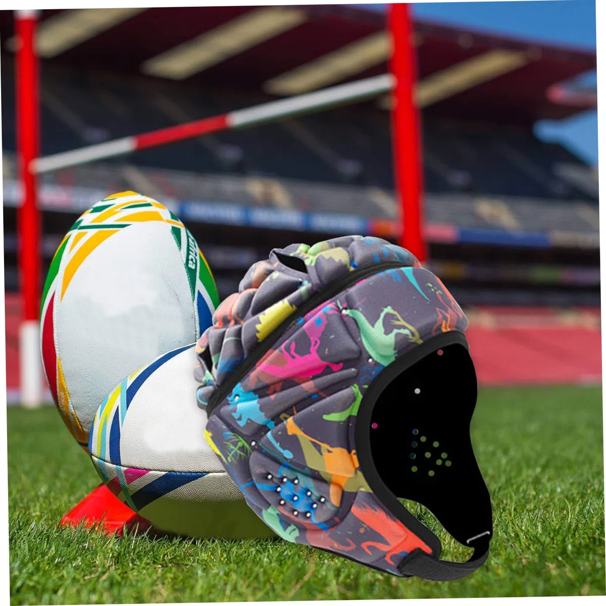 Casque de Rugby Réglable Protection Adhésive pour Adultes