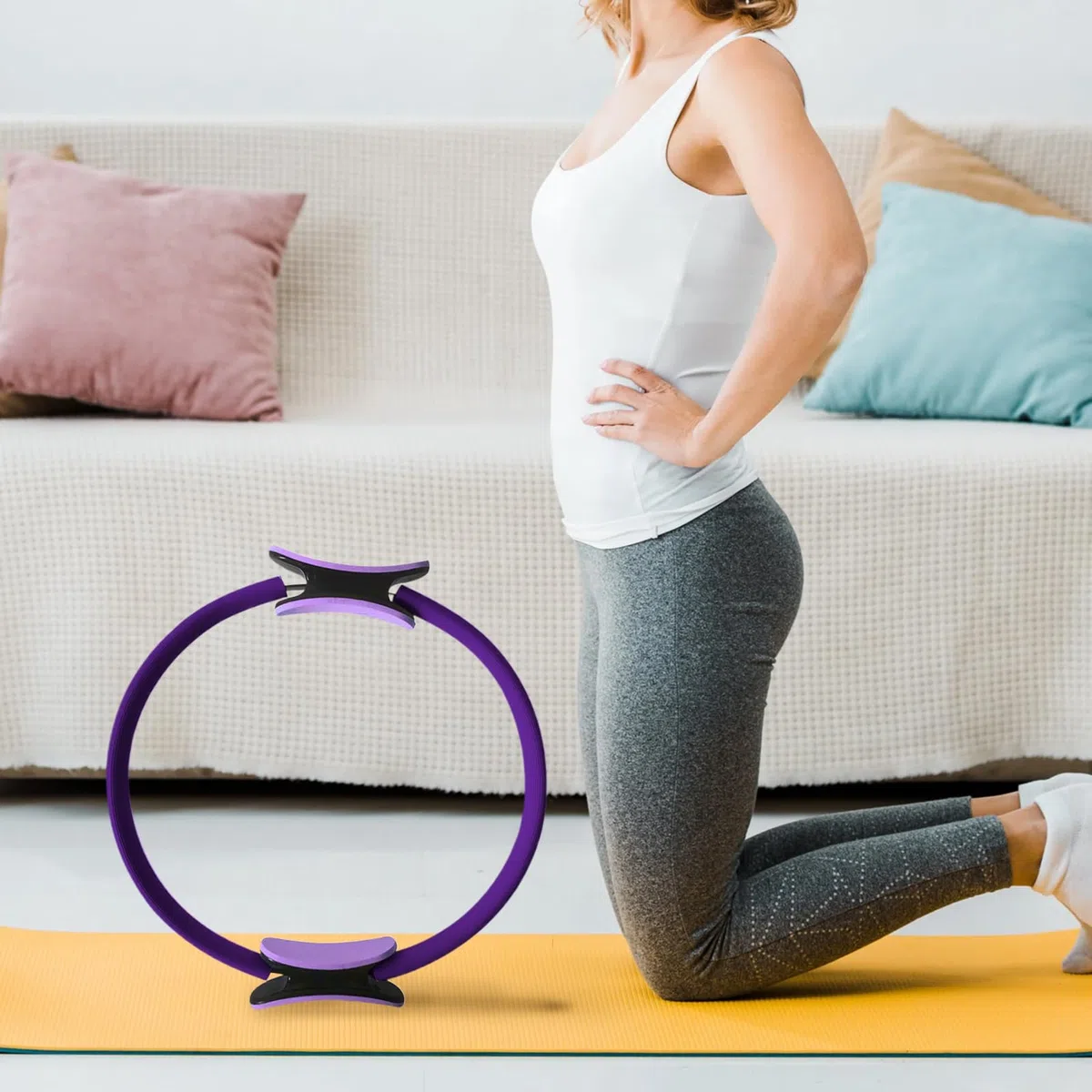 Ensemble de bagues de pilates pour femme, extenseur de poitrine, boucle de résistance, anneaux de pilates pour jambes, bras et cuisses, perte de poids