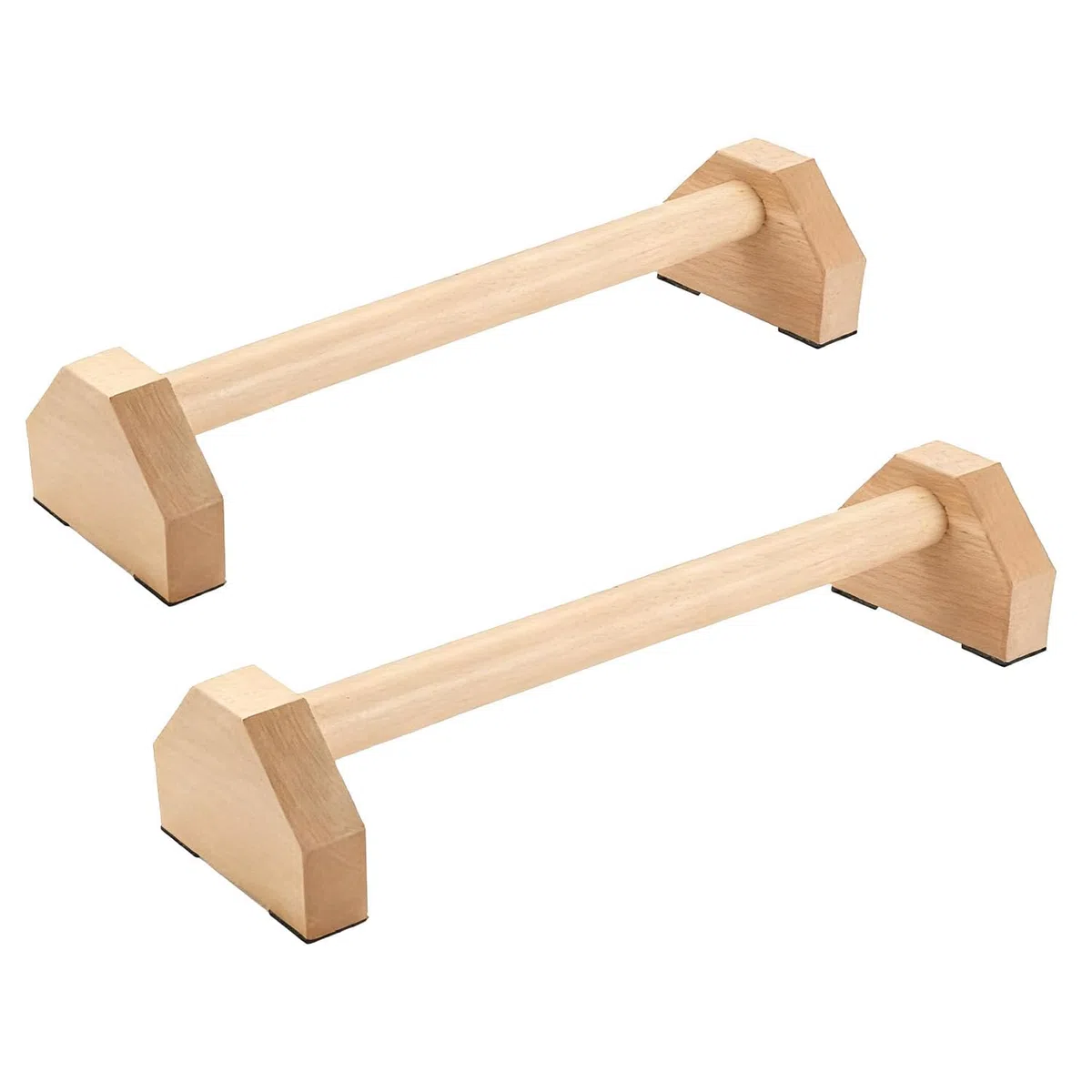 Poignées de pompes - 2 barres push up - Barre parallettes en bois - Avec deux poignées amovibles - Antidérapantes - Pour callisthénie, yoga, fitness, entraînement du haut du corps - Couleur bois