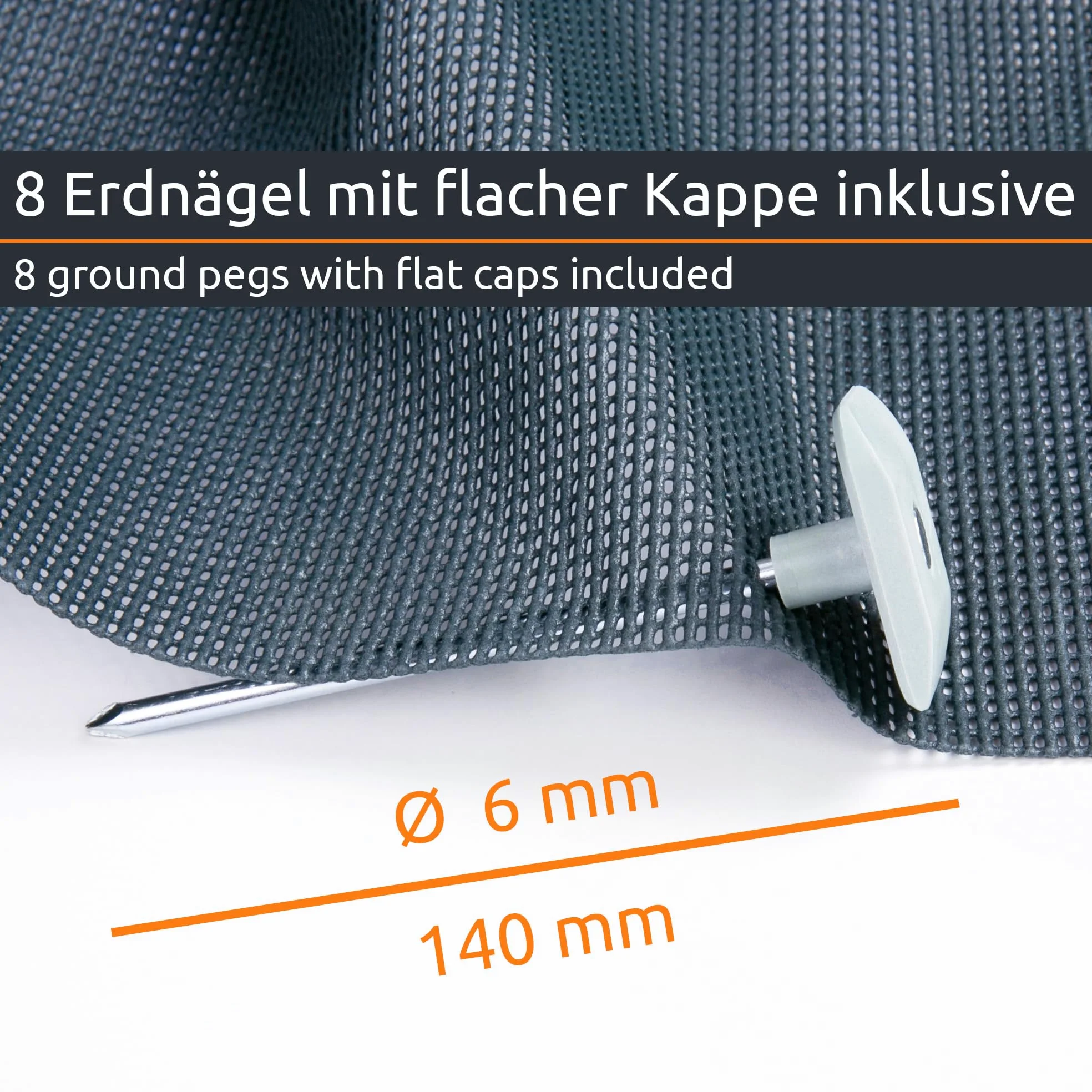 your GEAR Tapis doux d'extérieur - 8 tailles de 200 x 300 à 300 x 600 cm - Tapis d'auvent doux - Tapis de tente - Tapis de camping avec clips, piquets et sac de transport - Découpable - 3 x 6 cm