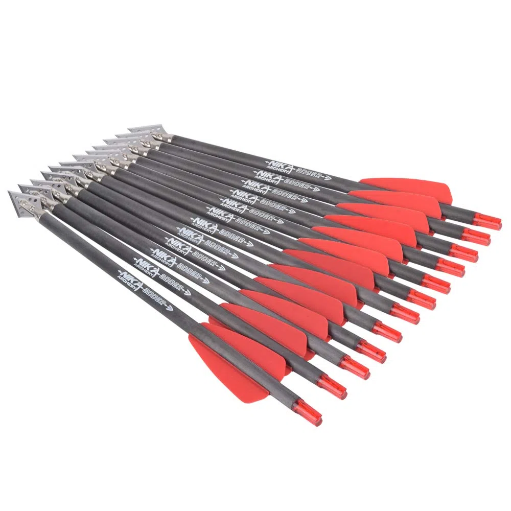 Flèches en Carbone à Boulon d'arbalète de 7,5 Pouces avec Pointe Large à 2 Lames pour la Chasse au tir à l'arc Tir 6 / PCS
