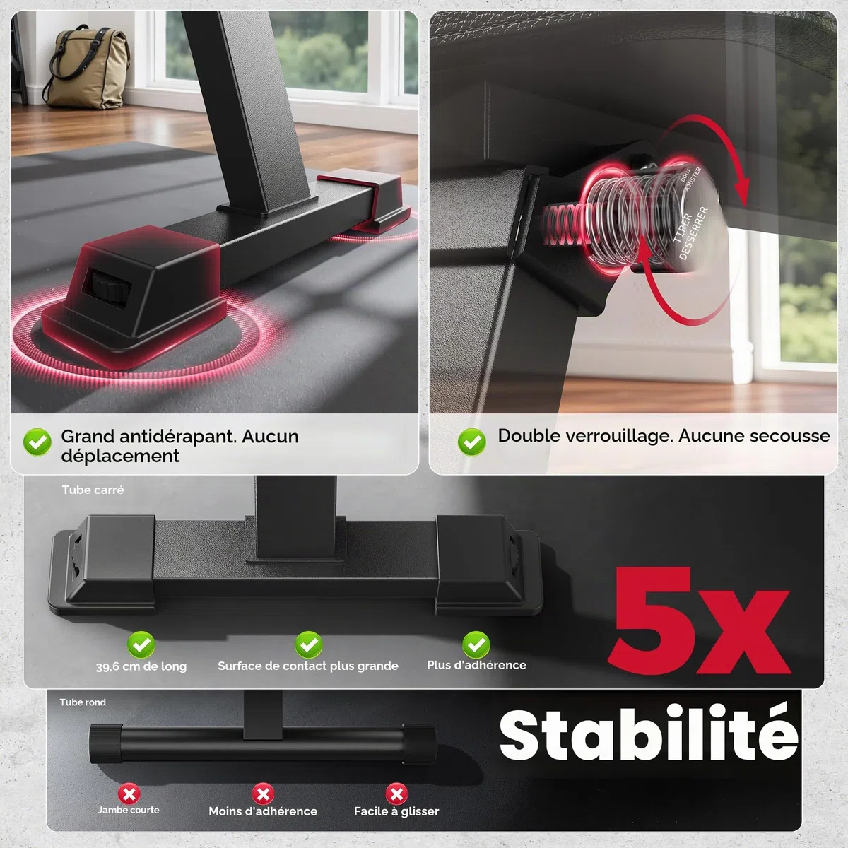FLYBIRD Banc Plat, Banc Plat Pliable pour Haltères, Stable pour Tous Types d’Entraînement enForce & Développé Couché, Facile à Assembler pour Domicile, 300kg Capacité Max