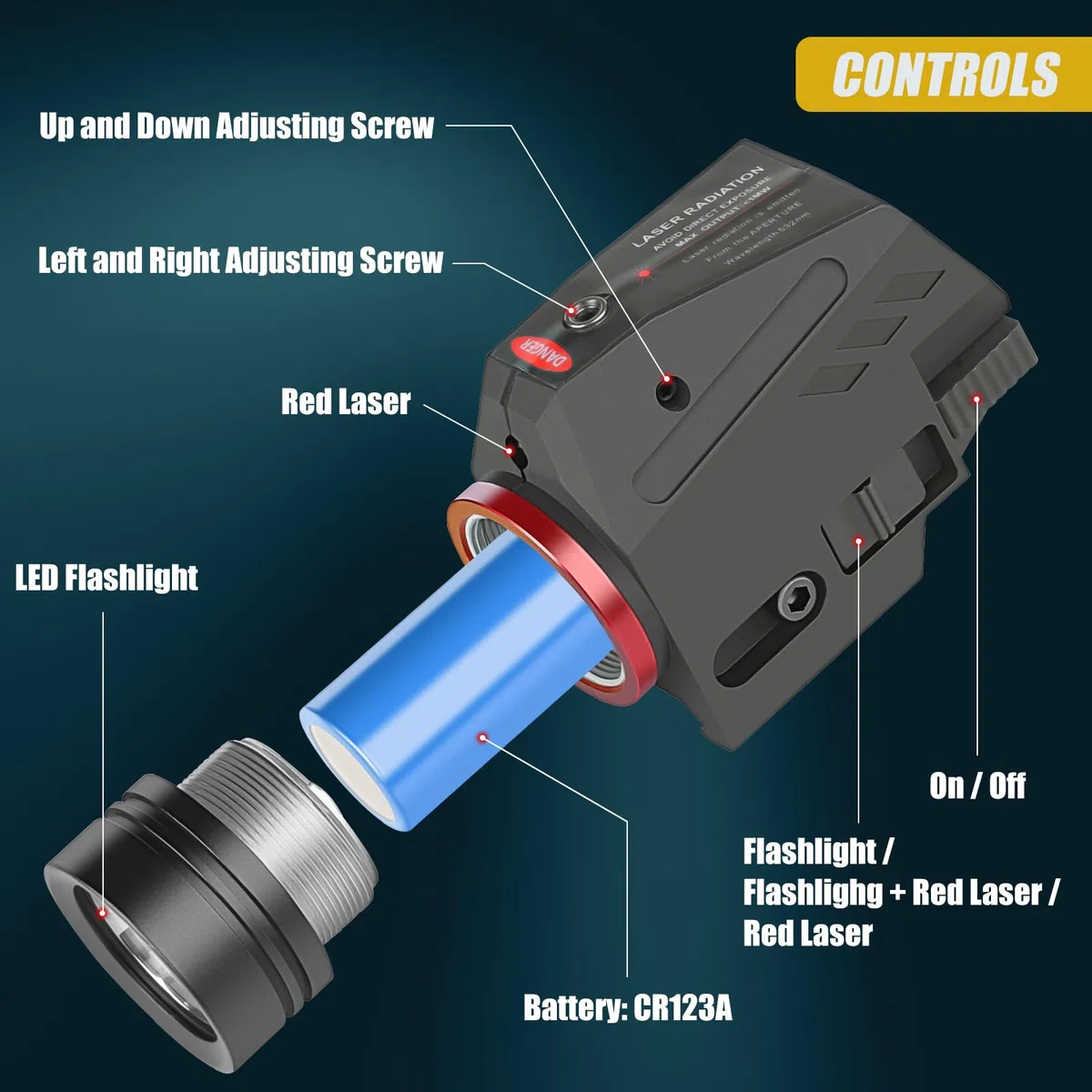 SPINA OPTICS Tactical LED Flashlight Sight Combo White Light Universel Pistolet Lumière Combo Rouge Laser Visée Visée Armes Lampe De Poche Fusil Pistolet Scout Lumière Pour CZ 75 P320 Glock 17 19