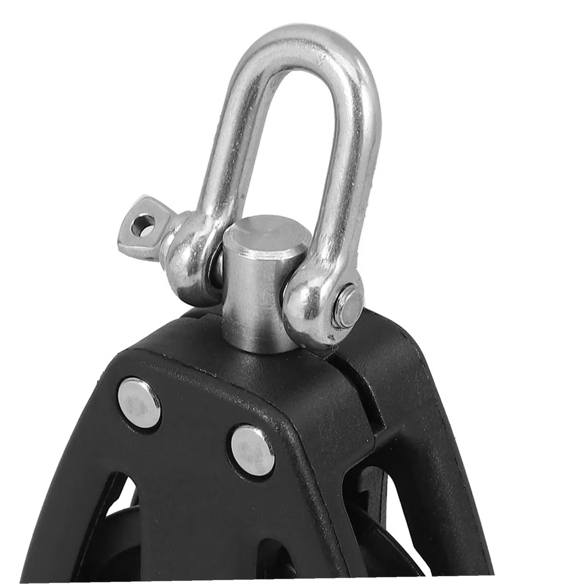 2pcs Bloc de Roulement à Double Poulie en Nylon et Acier Inoxydable, Système de Poulie Polyvalent avec Rotation pour Levage Facile sur Voilier et Accessoires Marins