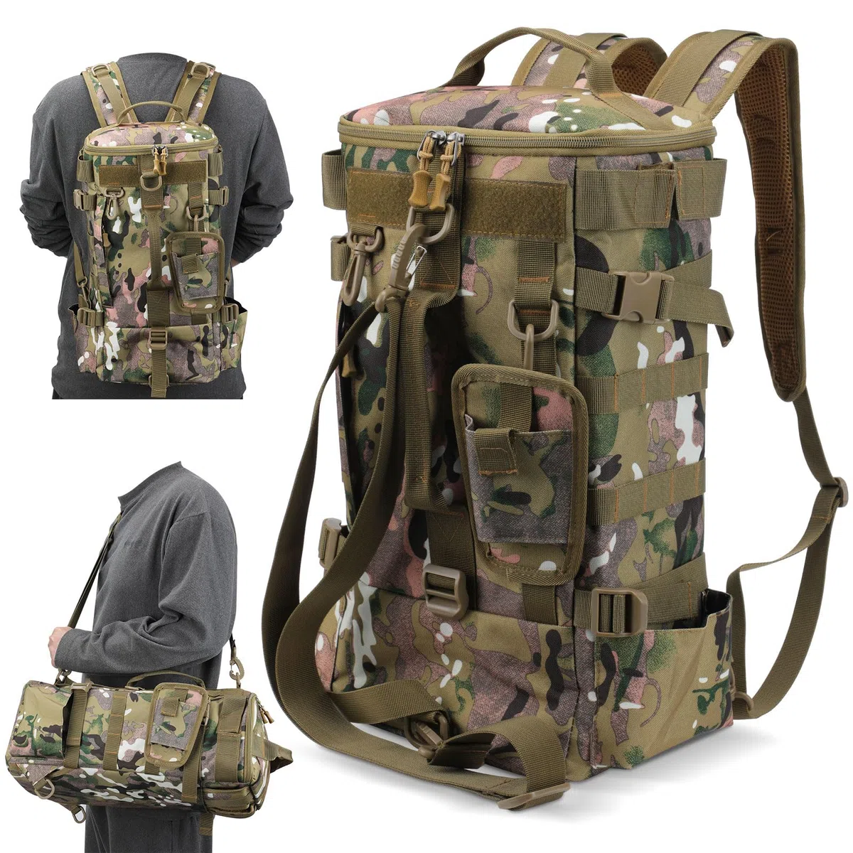 Sac à dos imperméable pour Matériel de pêche, Sac à bandoulière militaire et randonnée
