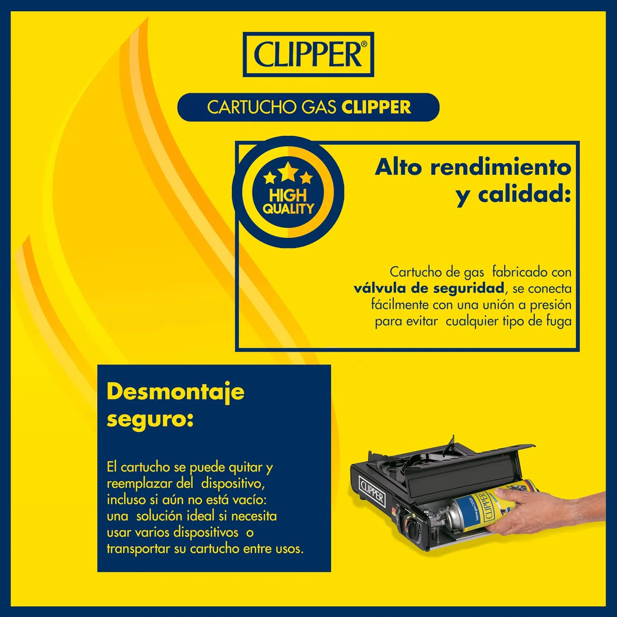 Clipper Lot de 8 cartouches de gaz universelles de 400 ml pour appareils à feu | Valve GLP250 | gaz de camping, poêles, chalumeaux et cuisinières à gaz