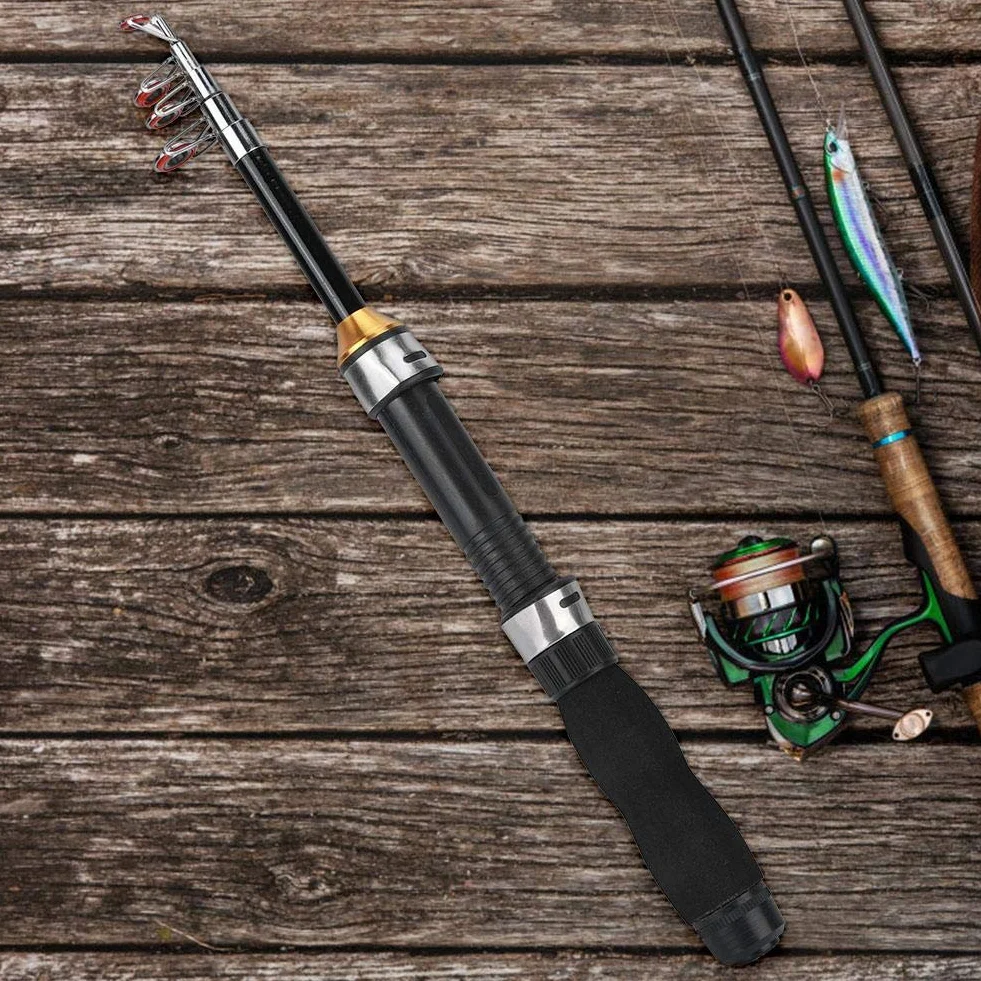 Alomejor Small Fishing Rods Sea Fishing Pole Mini Telescopic Fishing Rod 28049-100 for Fishing Outdoors