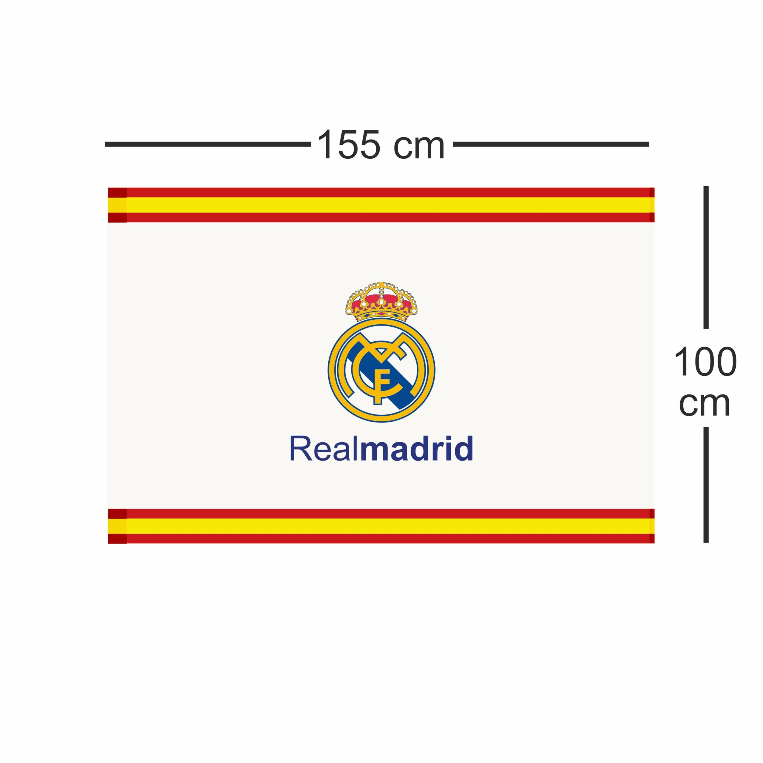 Drapeau officiel de l'équipe de football d'Espagne du R Madrid, idéal pour offrir en cadeau, pour les matchs et les célébrations