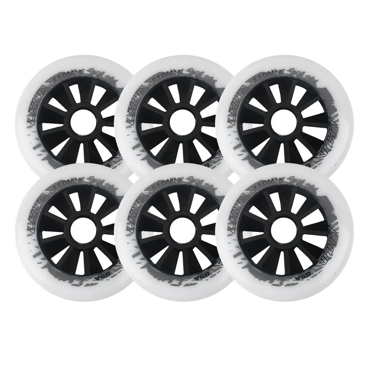 6 Pack Inline Skate Wheels, 90mm / 100mm / 110mm Roller Blade Skating Wheels, 85A Roller Skate Wheels pour Roller Blade Wheel Remplacement,Blanc,100mm