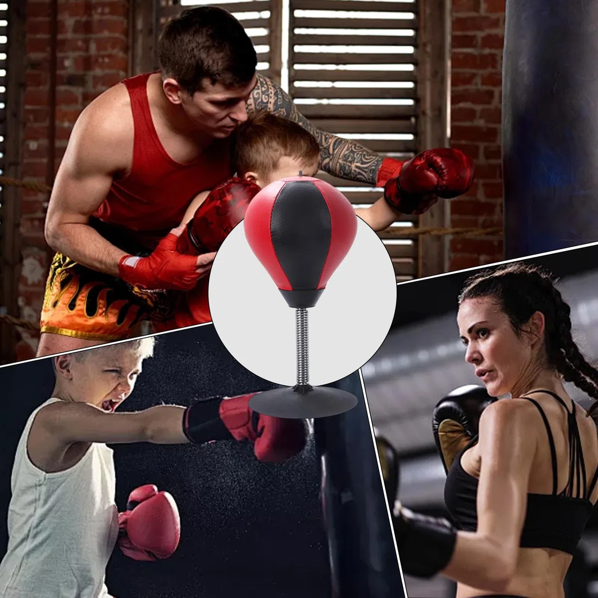Stress Punching Bag, Desk Boxing Punch Ball with Suction Cup, Heavy Duty Stress Relief Boxing Bag with Pump, for Kids, Teenagers, Adults, Fun Stress-Relieving Office Desk Tool, Portable Punching Ball