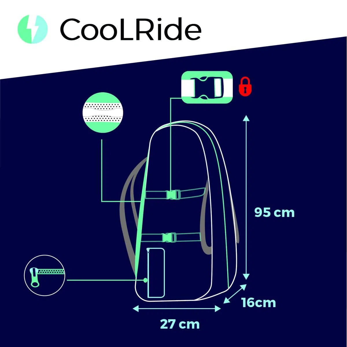 Cool Ride - Sac de Transport Trottinette - Housse Pliable Compatible Trotinettes Adultes - Polyester Résistant, Bretelles Réglables, Poche Latérale, Fermeture Étanche, Protection Renforcée - 20 kg