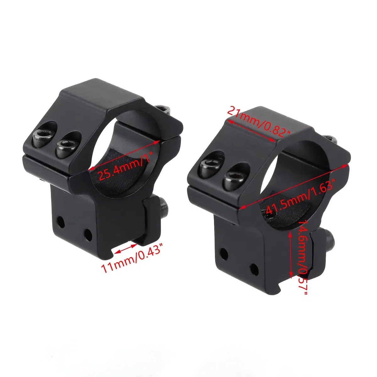 Profile Bas Anneaux Scope - 25.4mm