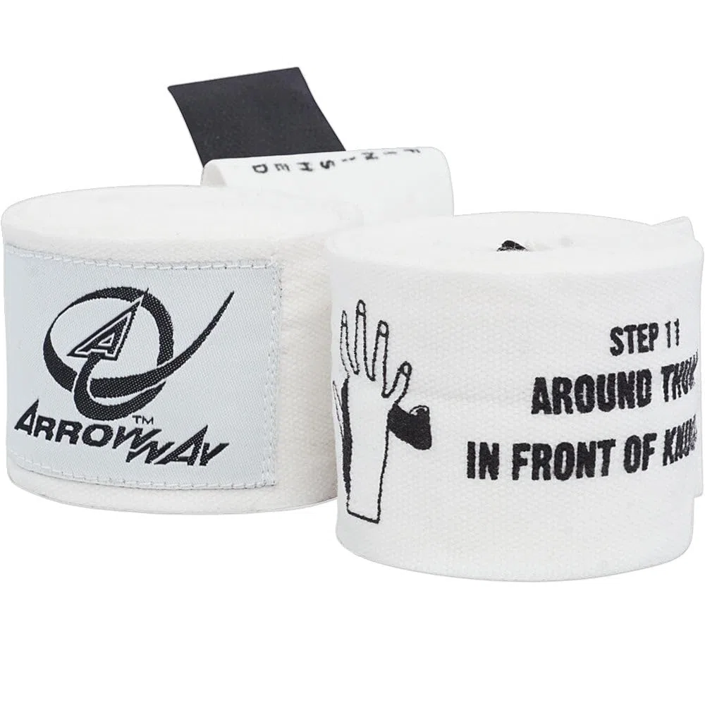 Meister ArrowWay Bandes de Boxe et MMA avec Instructions Imprimées - 360 cm Élastique