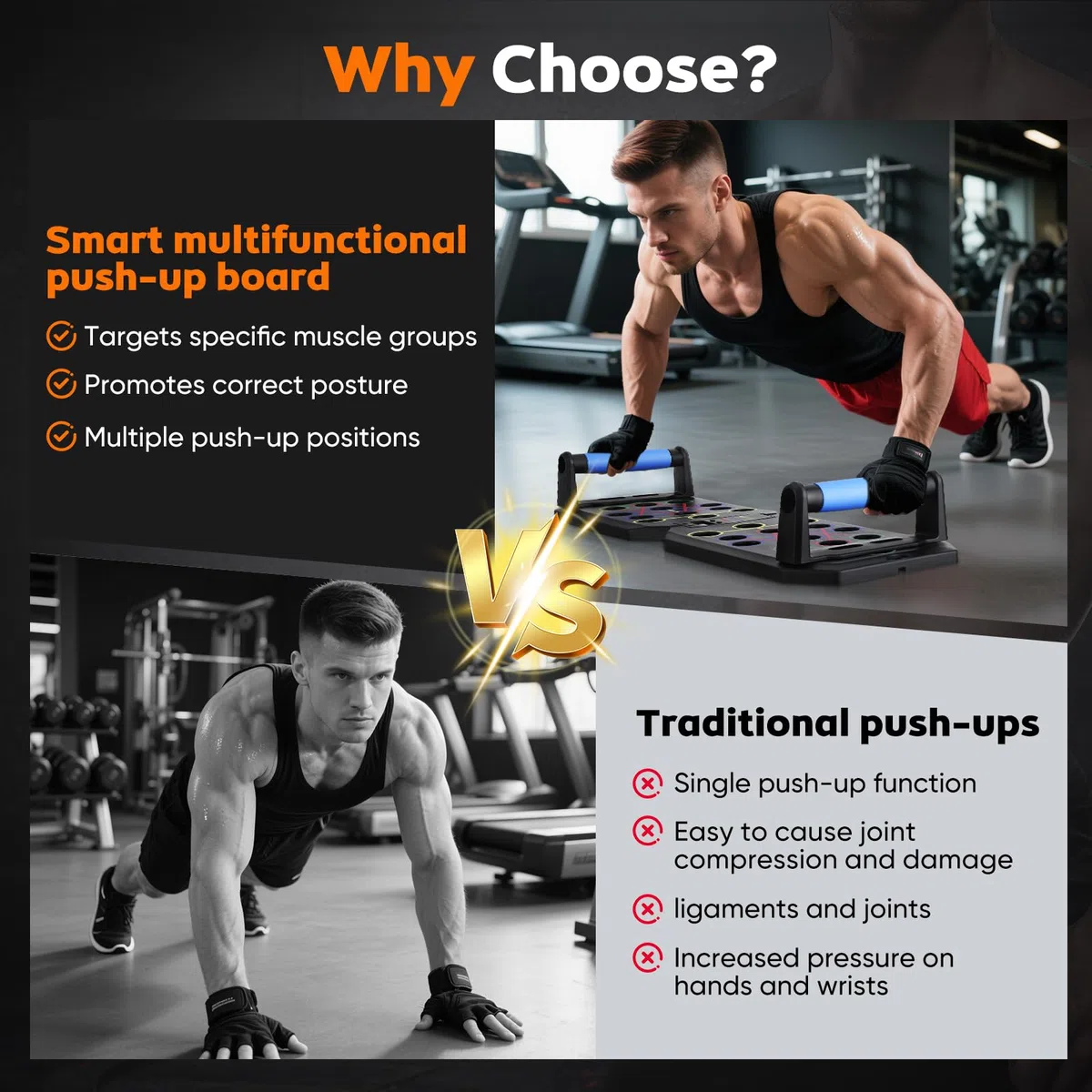 Push Up Board, Planche Pompe Musculation Planche a Pompe avec Fonction de Comptage ﻿Push Pro Machine Équipement Professionnel pour Brûler les Graisses pour Hommes