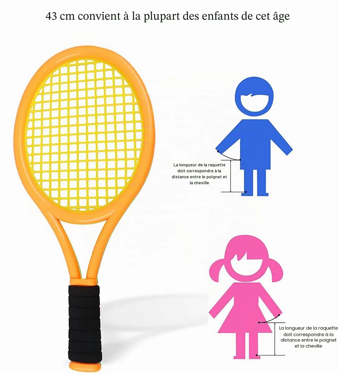 Raquette de tennis pour enfant avec sac, raquette en plastique comprenant 4 balles en mousse, 6 volants de badminton pour enfants (plus de 3 ans), jeu de sport intérieur/extérieur