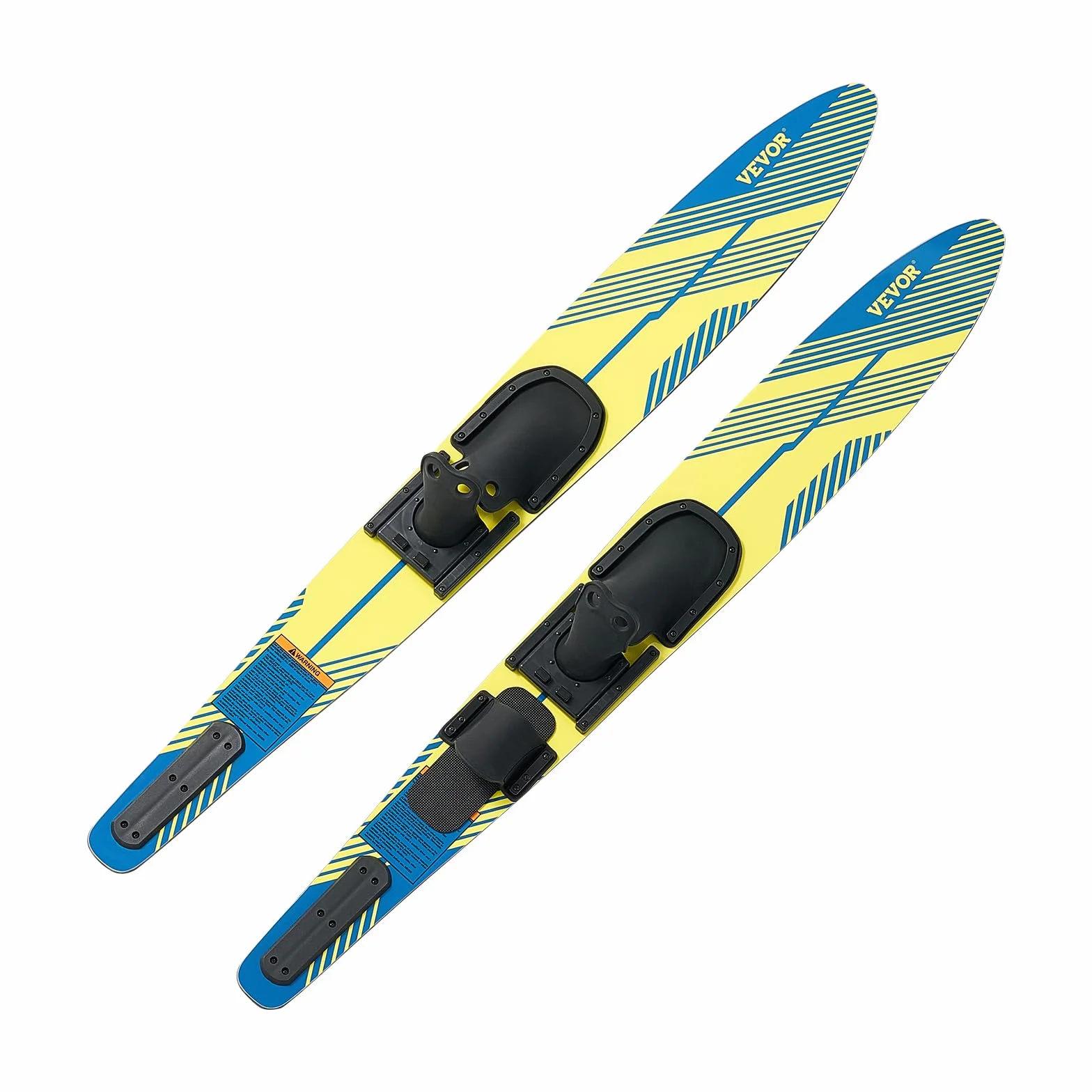 VEVOR Combo Skis Nautiques 150 cm, Matériels de Ski Nautique pour Adultes avec Fixations Réglables X-7 en Fer à Cheval et Plaque d'orteil Arrière Rembourrée, Revêtement UV Brillant, Sport sur l'eau