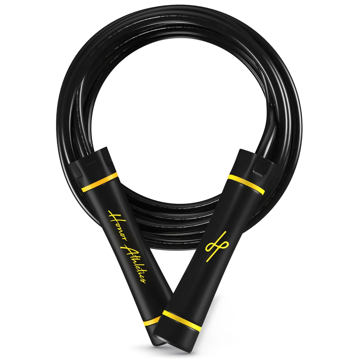Honor Athletics - Corde à sauter lourde de 0,5 kg pour entraînement de haute intensité et de force – Corde réglable en PVC de 3 m avec poignée ergonomique, roulement à billes, idéale pour la boxe, le