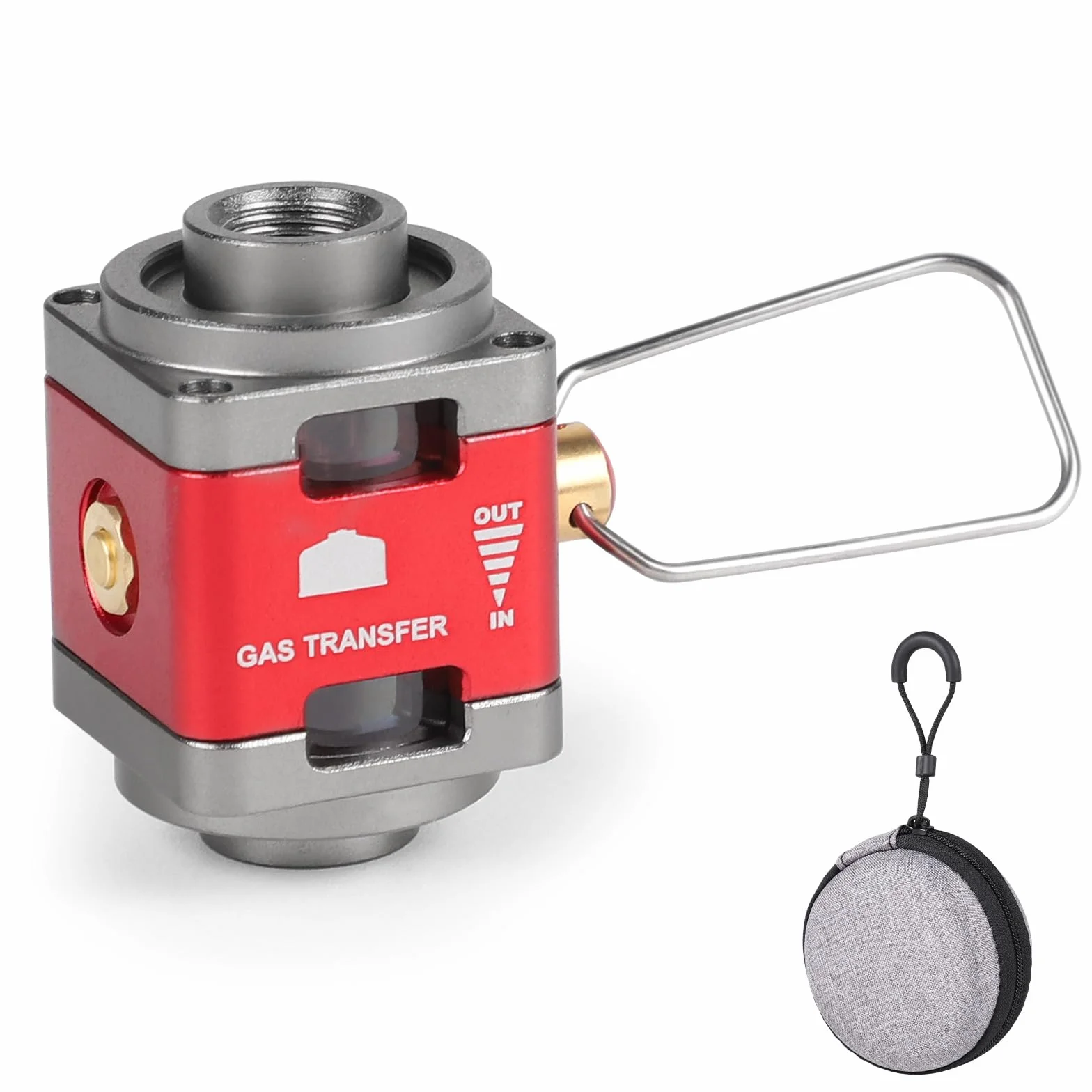 LALAGO Recharge pour Cartouche de Gaz Adaptateur-815, Valve de Gonflage à Pression de Gaz Portable avec Dac de Transport, Dispositif de Transfert Carburant pour Bouteilles avec Fenêtres Transparentes