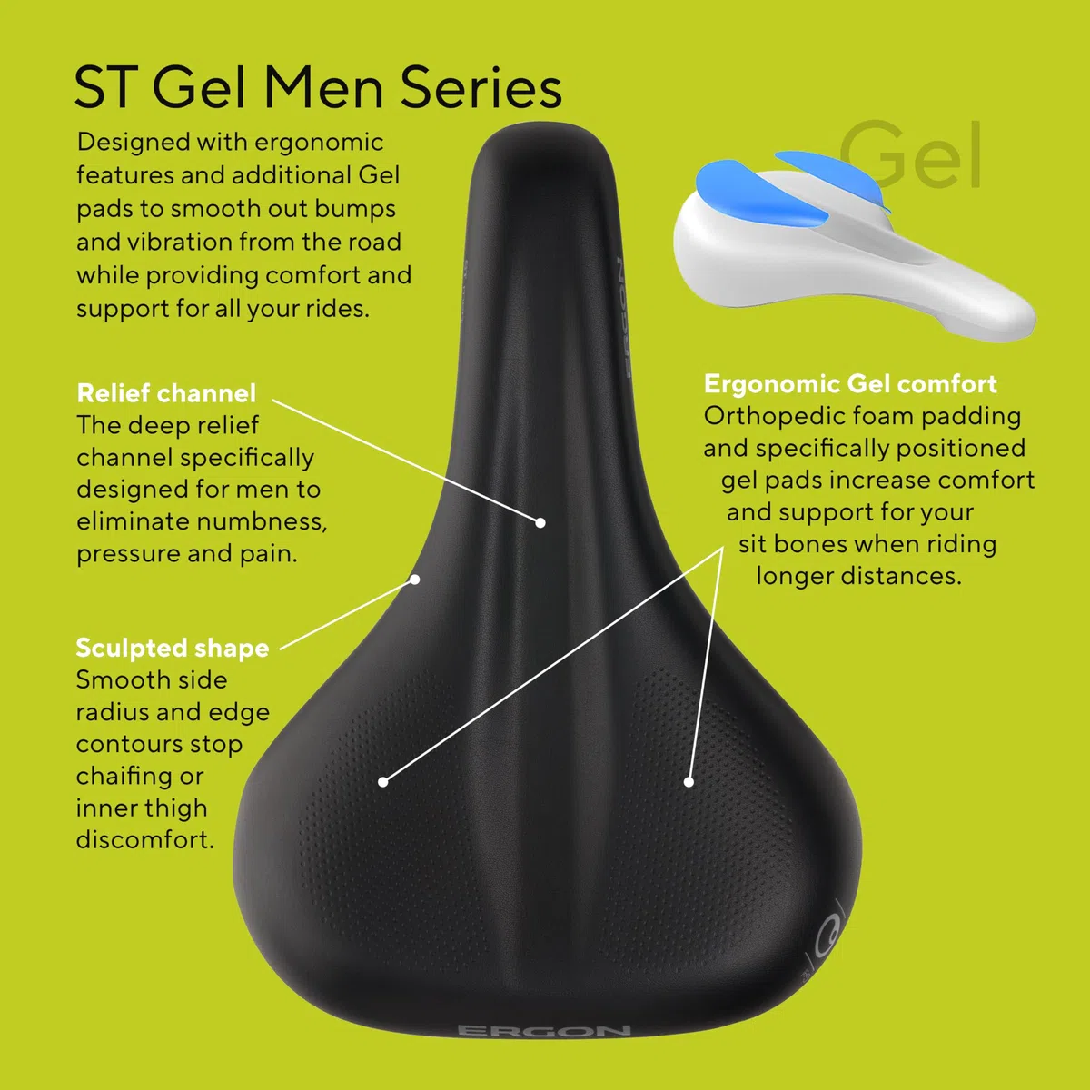 Ergon St Gel Homme Selle de Vélo