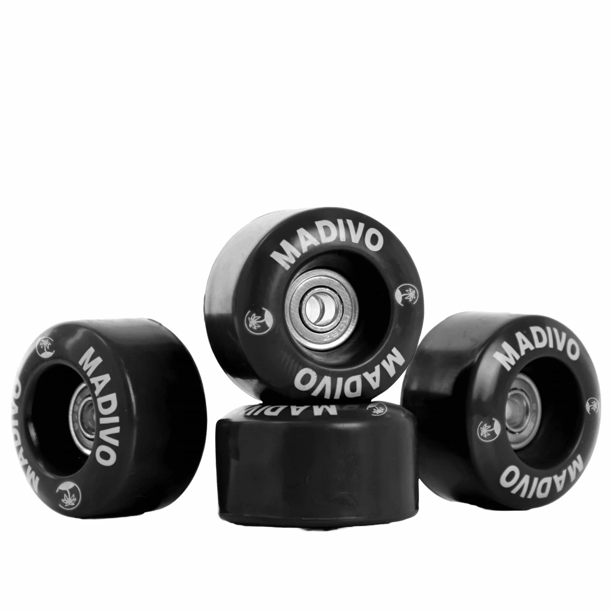 MADIVO Roulettes de rechange + roulements à billes pour patins à roulettes 54 mm x 32 mm | Lot de 4 roues 82A ABEC-7 Roulements Bearings | Roues de patins à roulettes classiques pour Quad Skates pour