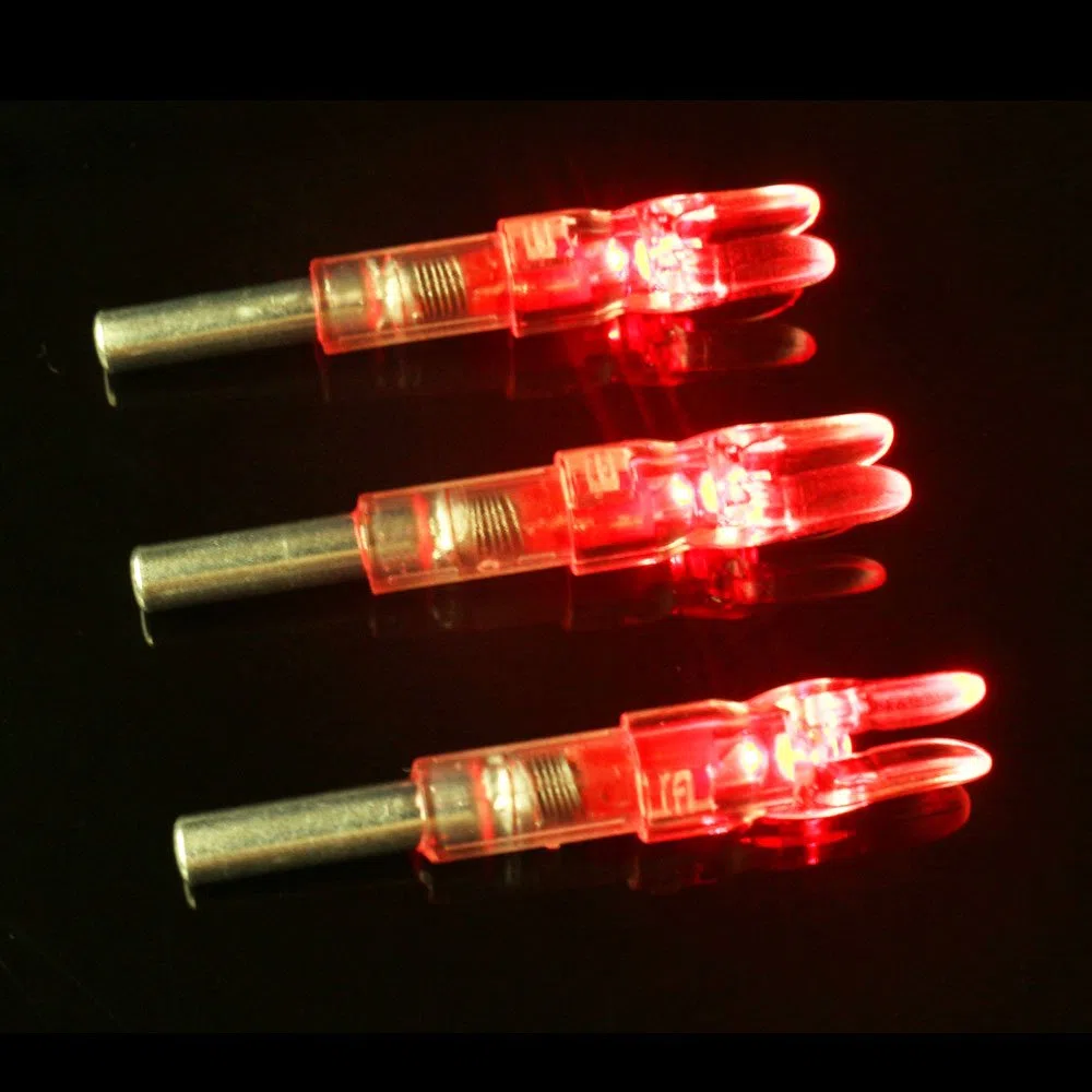 SHARROW 6pcs Tir à l'arc Encoche de Flèche Lumineuses LED Automatiquement Éclairé Lighted Nocks Flèche Encoche pour ID 6.2mm Arbre de Flèche de Carbone