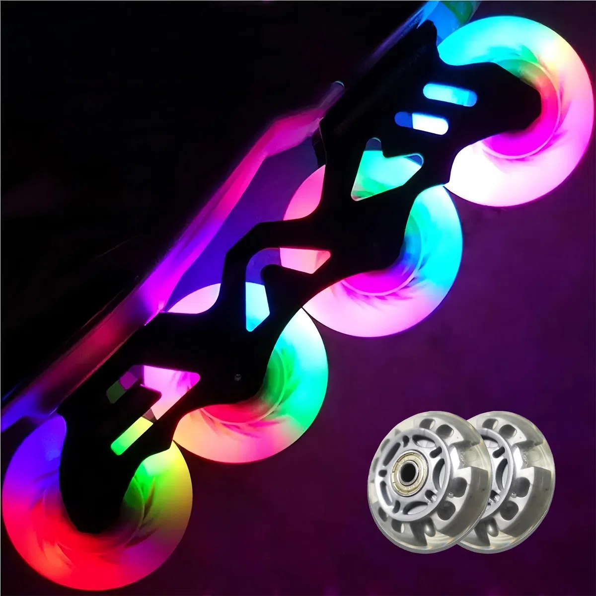 Lot de 8 Roues Alignées, 72mm Roues de Rechange avec Roulement à Billes, Roues Rechange Roller Roues de Patins à Roulettes pour tous les types de patins à roulettes