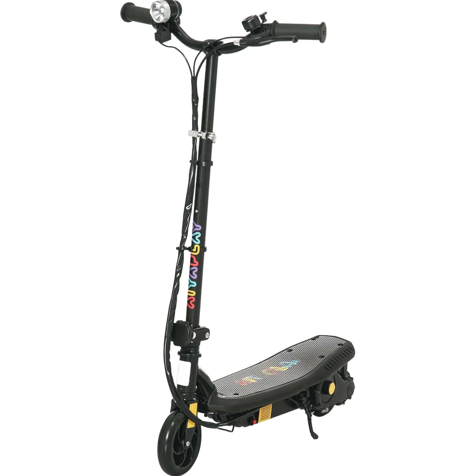 HOMCOM Trottinette électrique Pliable 120 W pour Enfant 7-14 Ans, autonomie Max. 10 Km, Vitesse jusqu'à 12 Km/h, Noir
