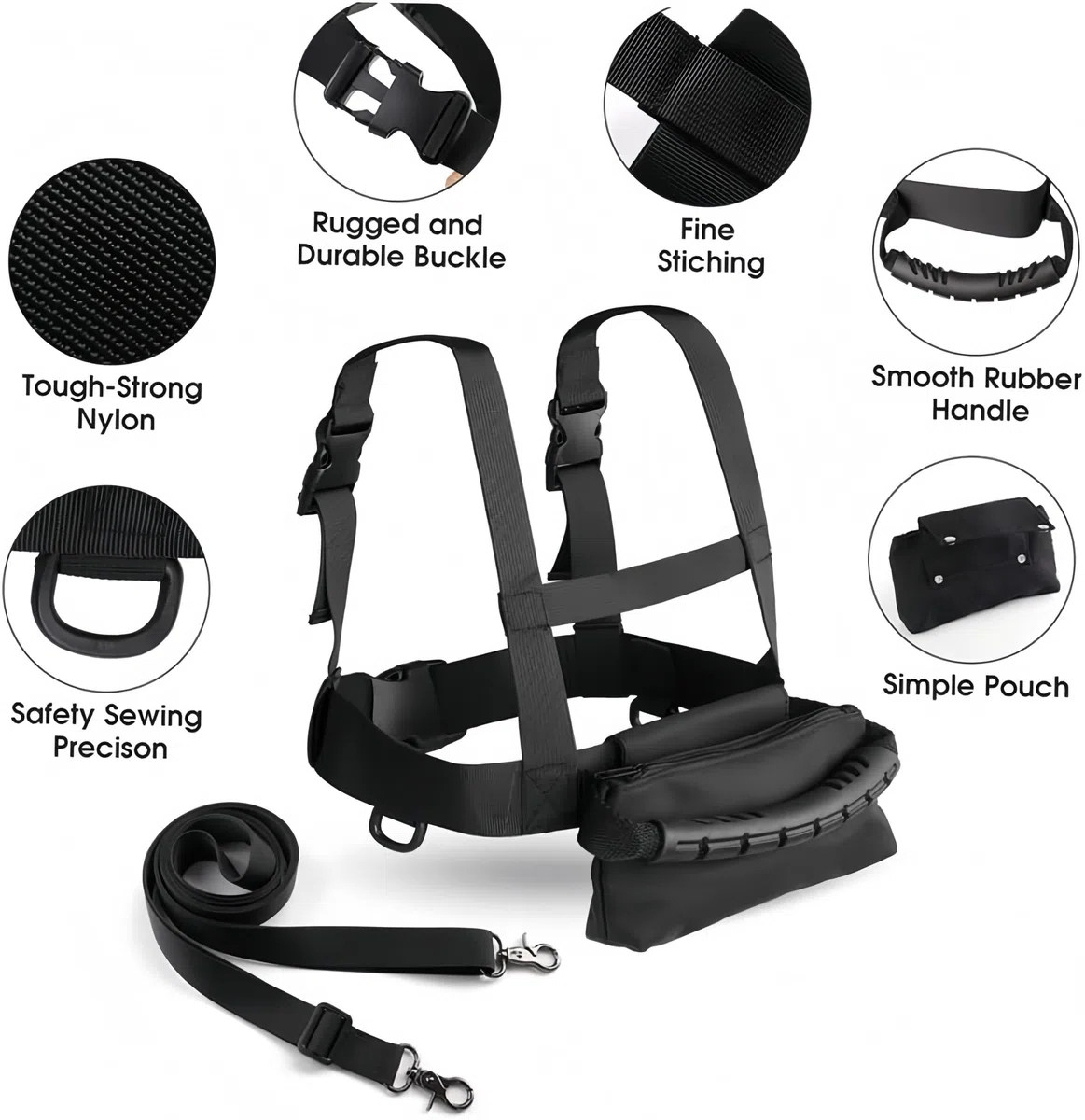 Harnais de Ski et de Snowboard pour Enfants, Harnais Ski Enfant avec Laisse et Sac Amovibles de Ski pour Enfant Garçon Fille Débutants