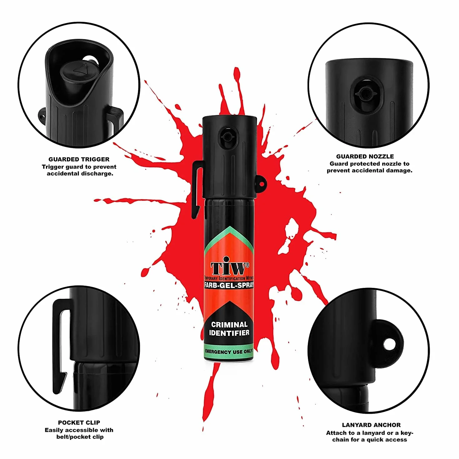 Lot de 2 HOERNECE -20 ML-Spray De Défense Tiw Farb-Gel Format : Sac a Main Femme, Sacoche Homme, Veste, Sac a Dos