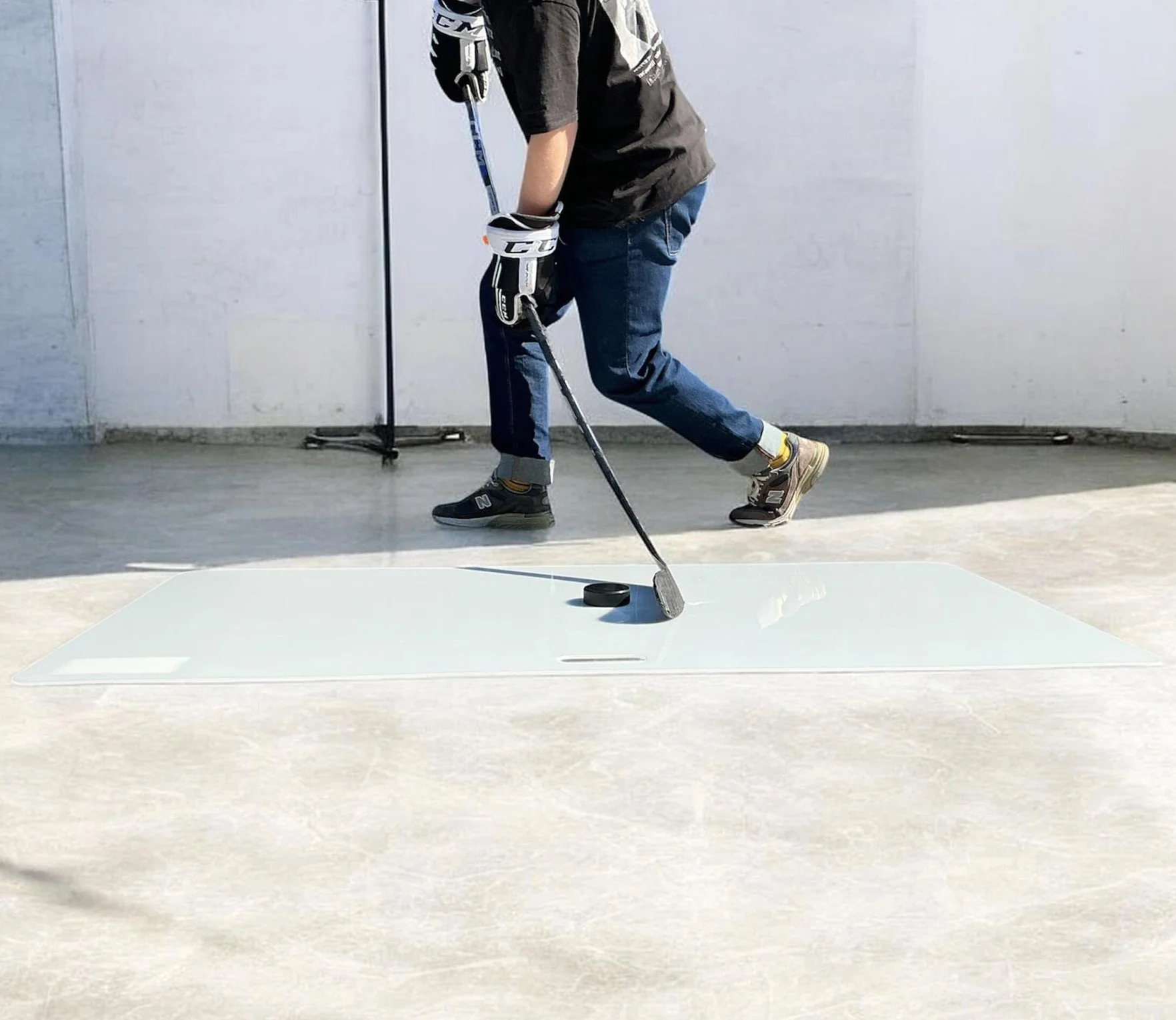 Tapis de tir en acier, plaque d'entraînement au hockey sur glace, plaque de tir 146x73 cm pour l'entraînement aux tirs de frappe