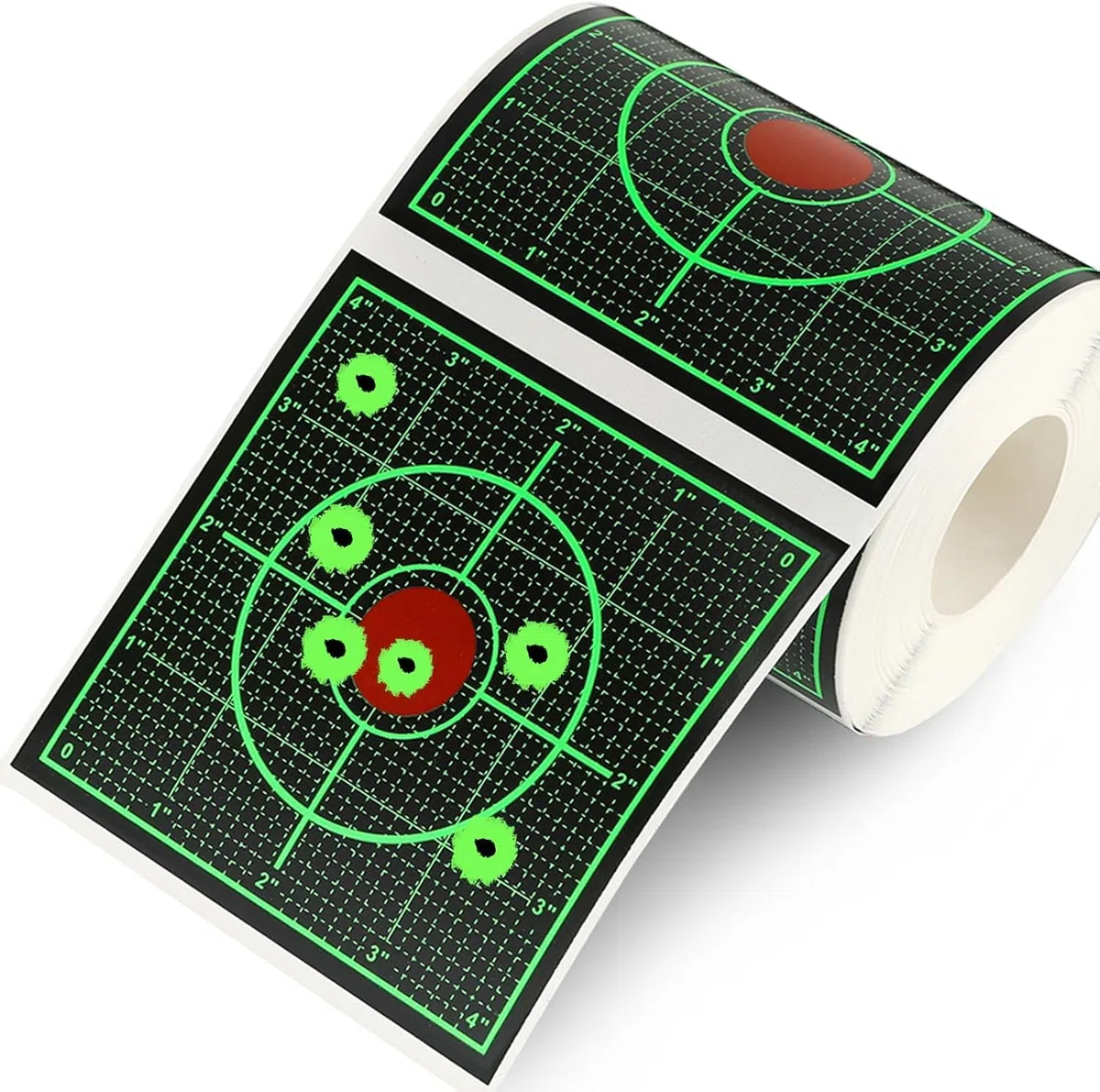 200 pièces Cibles de tir Autocollantes avec disques de tir réactifs Verts fluorescents Cibles en Papier 10,2 cm pour Les Exercices de tir au Fusil, au Pistolet et au Pistolet BB Airsoft
