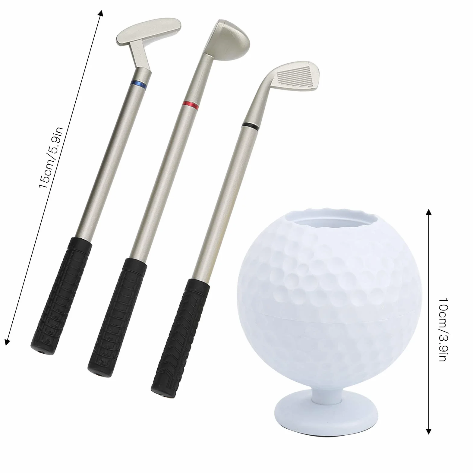 CHICIRIS Porte Stylo modèle de Balle Golf 3 stylos à Bille Bureau Mini Souvenir Noël pour Golfeur-Stylo De