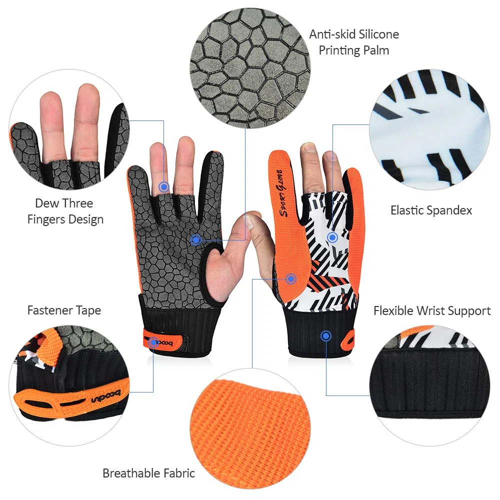 Karlak Gants de bowling Gants antidérapants respirants antidérapants protecteurs de pouce Gants de sport pour hommes et femmes