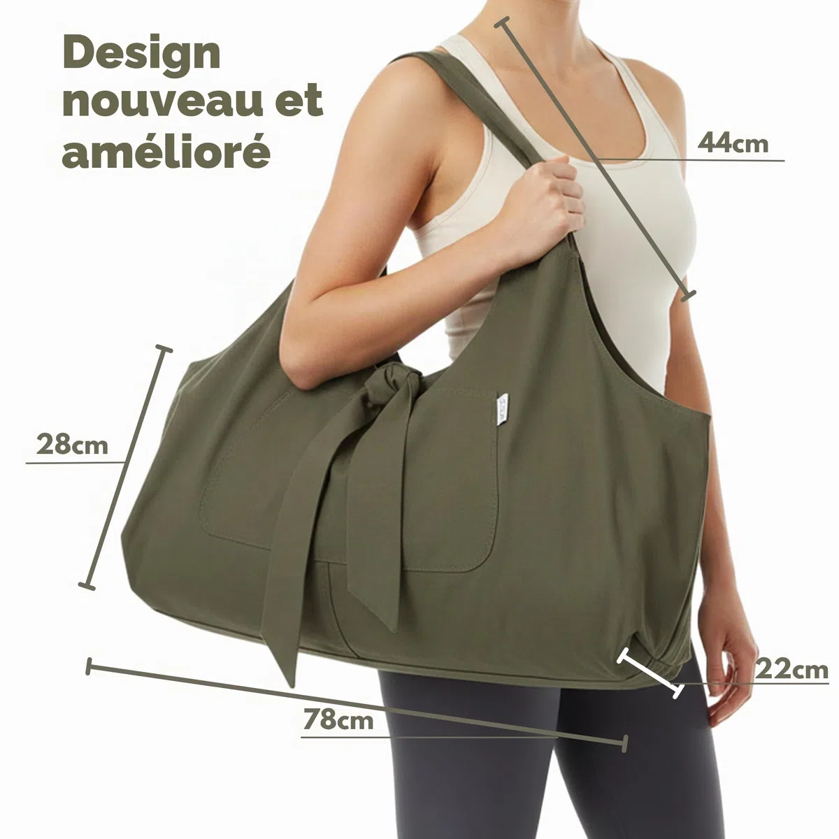 Yogiii YogiiiTotePRO Sac pour Tapis de Yoga avec Poche latérale Compatible avec la Plupart des Tailles de Tapis