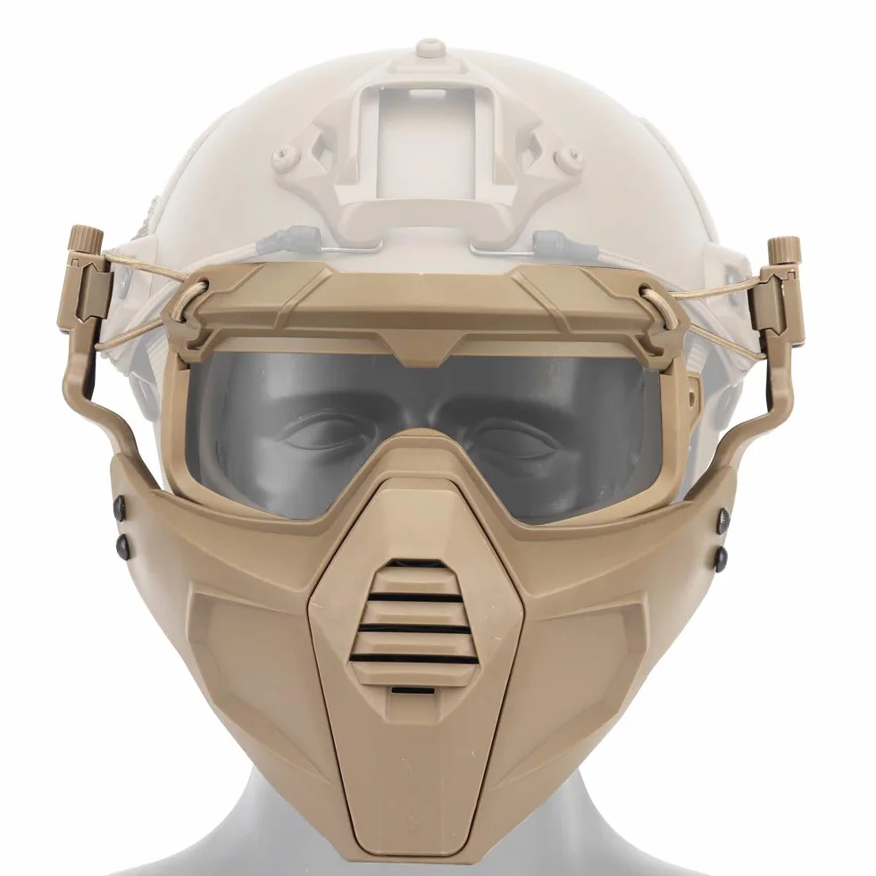 Fast Casque Lunettes de Protection Lunettes avec Masque Amovible Convient à la fête de l'airsoft Paintball Halloween
