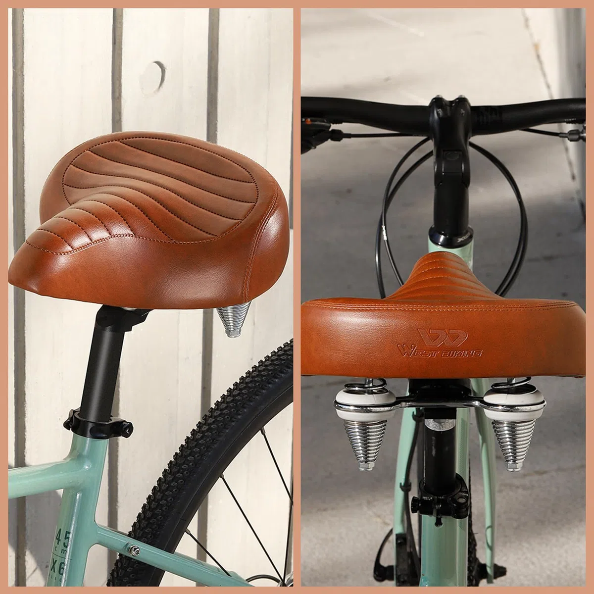 Selle de Velo Ultra Confortable, Extra Large, Rembourrage Doux, Selle Confort Bike, Homme et Femme Selle de Vélo Ergonomique, pour VTT Vélo de Ville Ebike Vélo Stationnaire Vélo D'extérieur