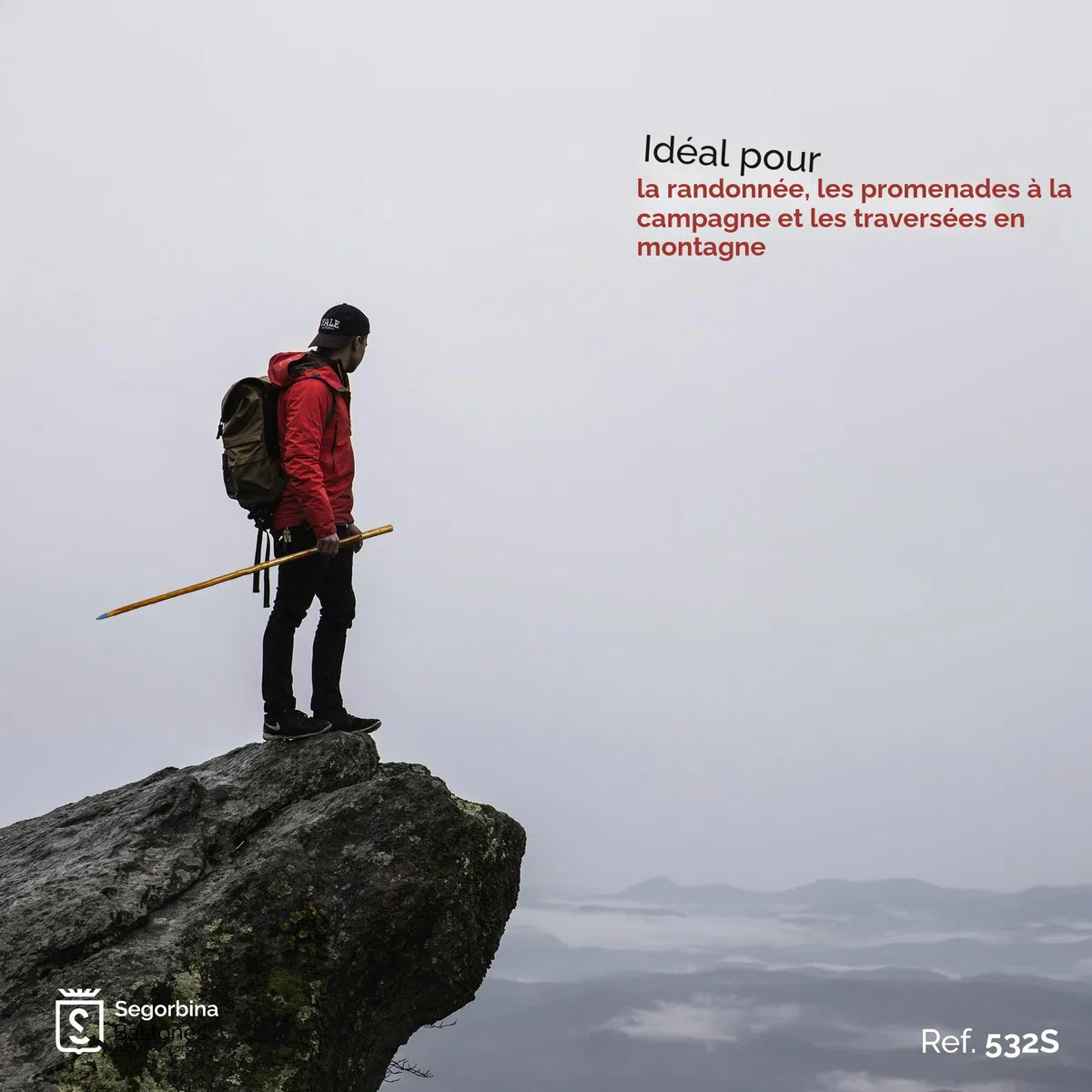 Bâton de Randonnée en Bois de Châtaignier 1,1 m Taille M (532S) pour la Montagne et le Pèlerinage