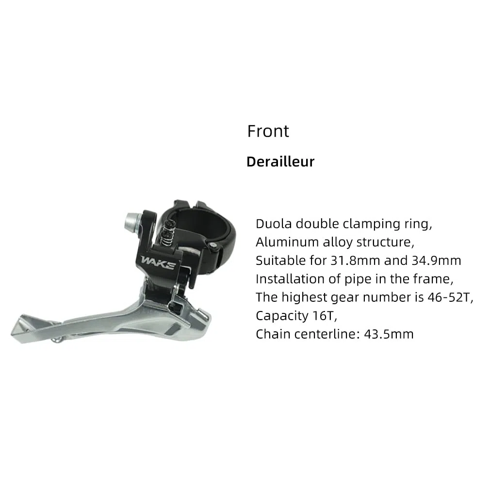 CYSKY Dérailleur Avant 2 Vitesses pour Vélo de Route, Type Clip Ring pour Tube de Diamètre 31,8/34,9mm, Compatible avec Shimano R2000