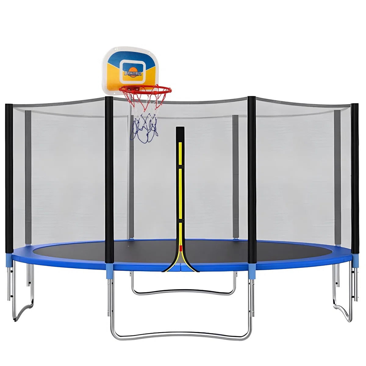 Panier de Basket-Ball de Trampoline, Panier de Basket-Ball pour Trampoline avec Pompe et 2 Mini Ballons, Robuste pour Les Tout-Petits et Les Enfants, Convient pour Poteau Droit