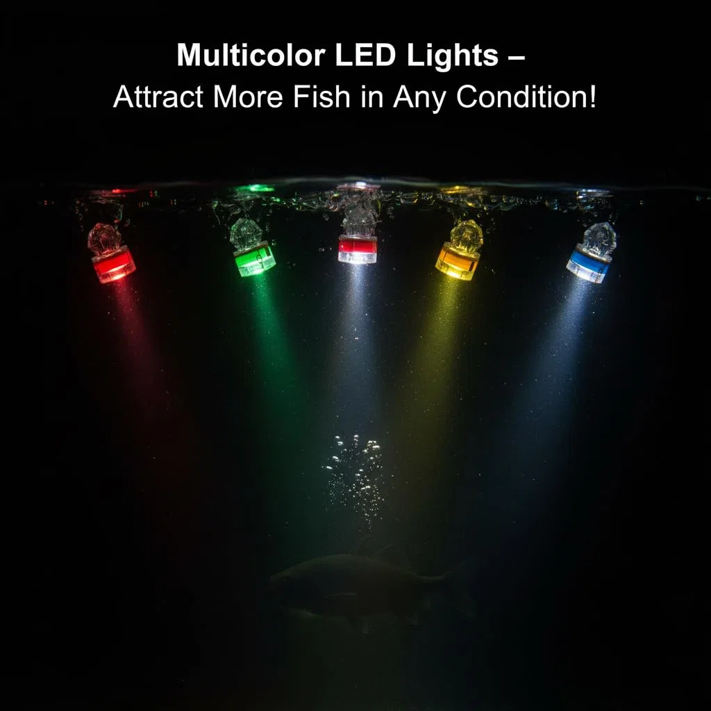 SUPVOX Lot De 10 Lumières Sous-Marines Led Étanches Pour Pêche De Nuit Lampe De Leurres Multicolore Pour Attirer Poissons Usage En Eau Profonde Jusqu’À 3280 Pieds