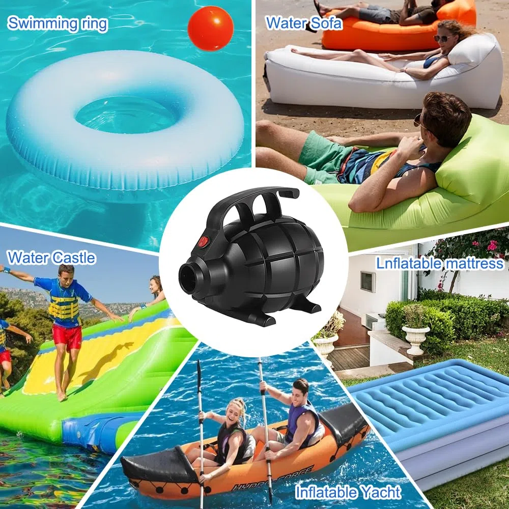 Pompe Matelas Gonflable, 600W Pompe À Air Électrique, Pompe électrique pour Le Gonflage avec 5 Buses Peut être Utilisée pour Les Lits Gonflables, Les Ballons de Gymnastique