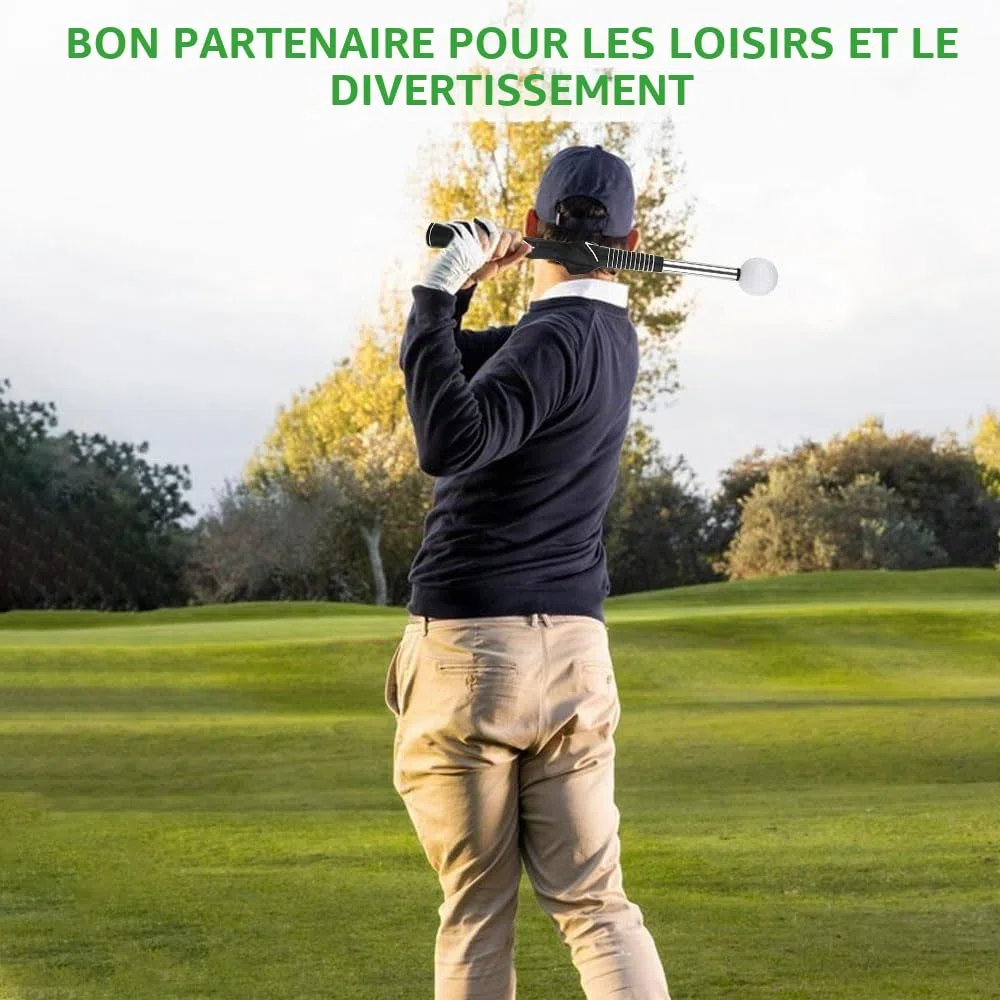 Aide à l'entraînement au swing de golf, aide à l'entraînement au swing de golf rétractable, entraîneur de swing de golf télescopique pour la pratique en intérieur, bâton d'entraînement au swing