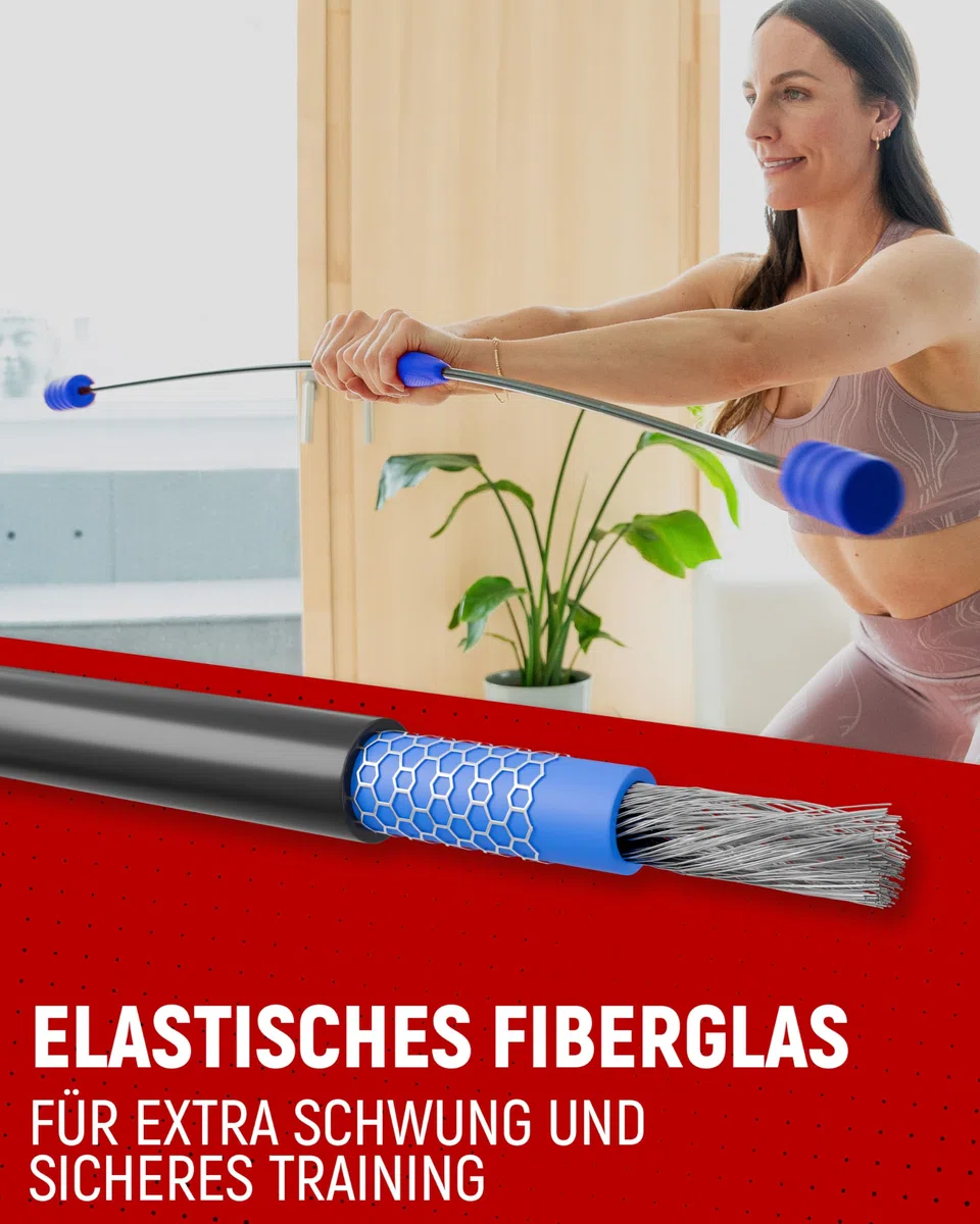 NEOLYMP Barre de fitness - Poids réglables pour battement oscillant - Barre de gymnastique - Poignée ergonomique avec structure antidérapante - Gymstick