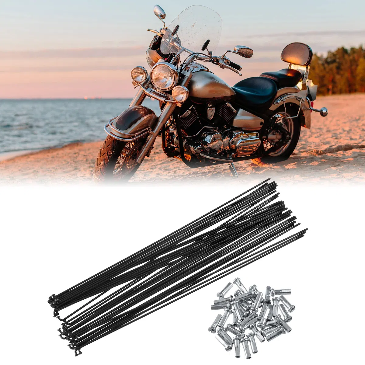 X AUTOHAUX 36 Pcs Vélo Acier Rayons 14G Vélo Rayon 250mm Longueur avec Mamelons