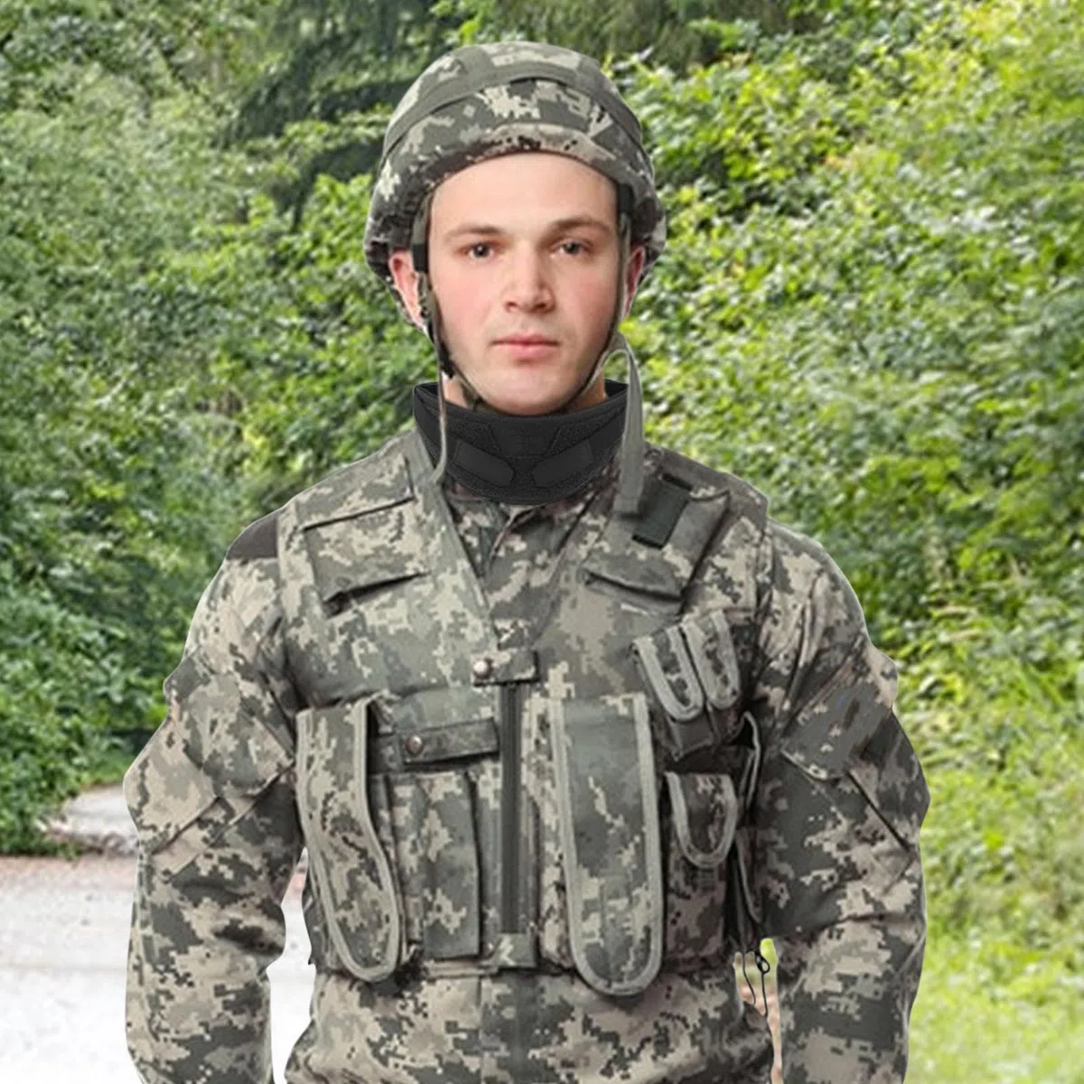 Protège-cou tactique - Protection de cou Airsoft - Coussinet de protection du cou avec collier - Gilet tactique - Protection du cou épaissie - Gilet