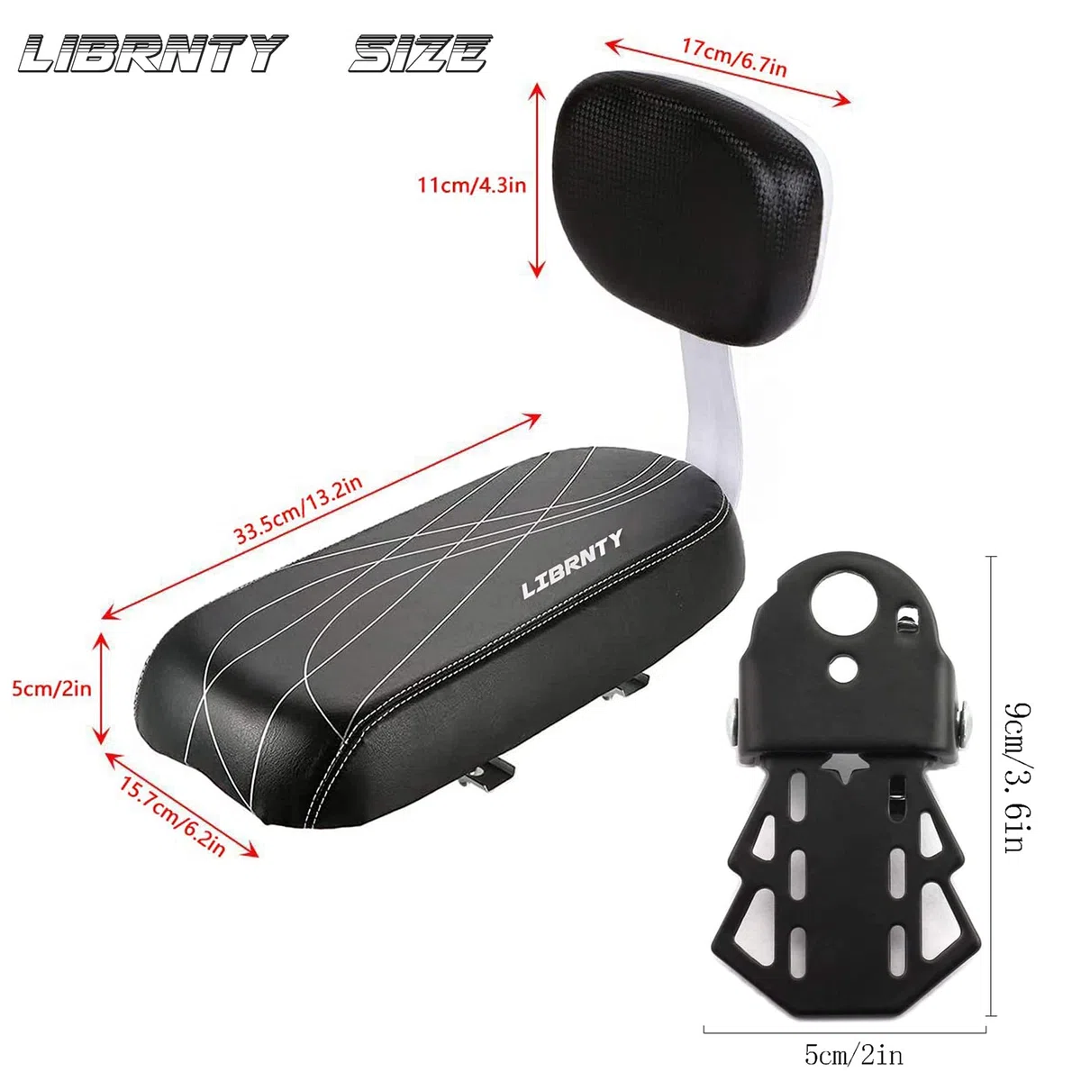 Siège arrière Accessoires de vélo,Siège de vélo Universel pour,Vélo Pièces Accessoires Sièges,Dossier en éponge Douce